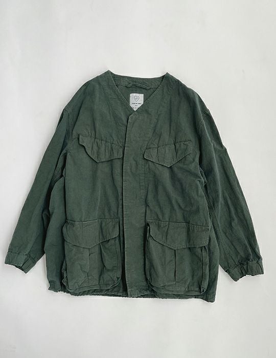 【SDC pour PDC】コットンヘンプウエザー ノーカラーファティーク ジャケット