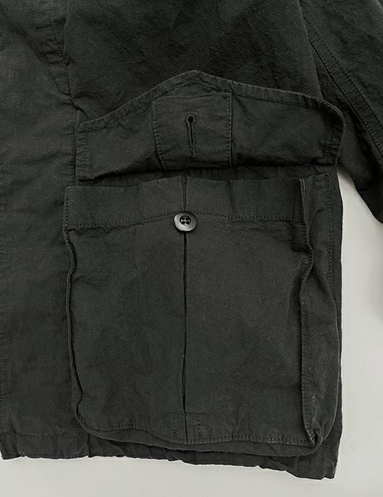 【SDC pour PDC】コットンヘンプウエザー ノーカラーファティーク ジャケット