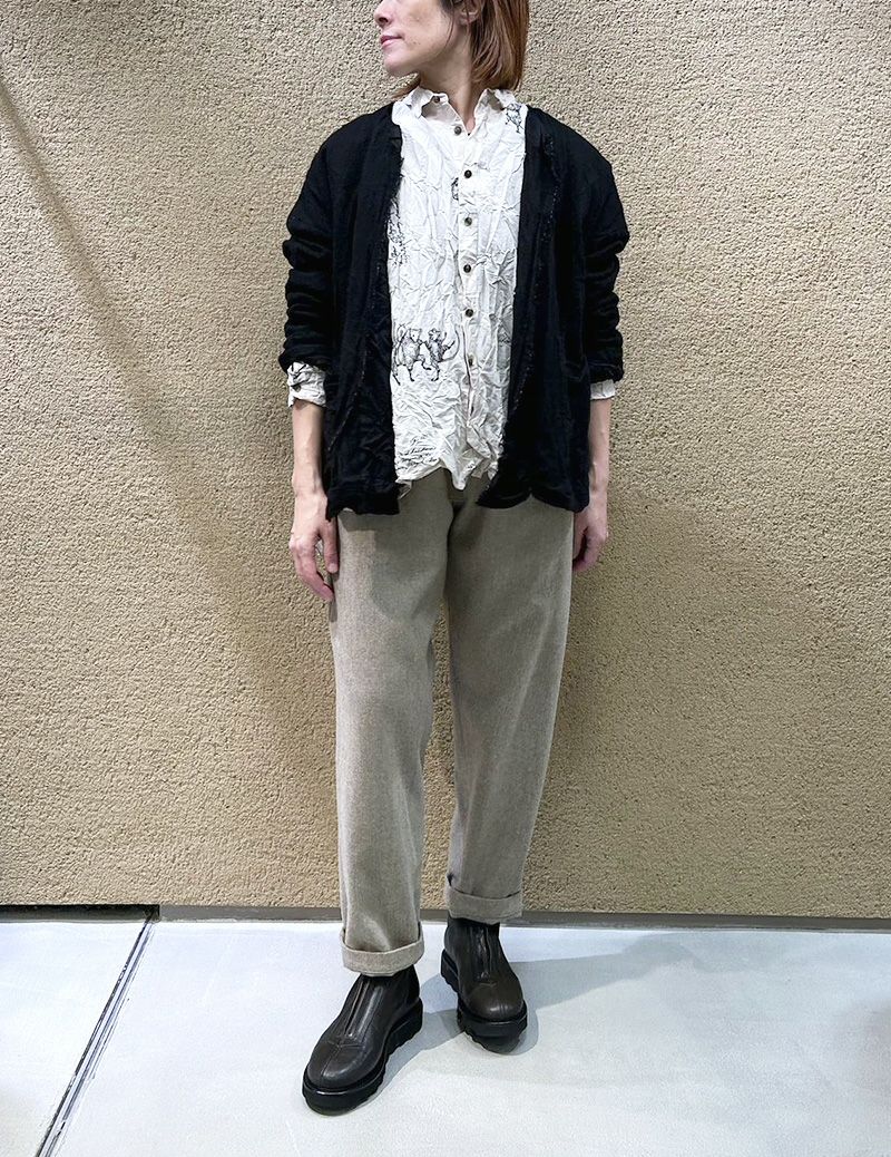 ECO WOOLフラノ テーパードパンツ
