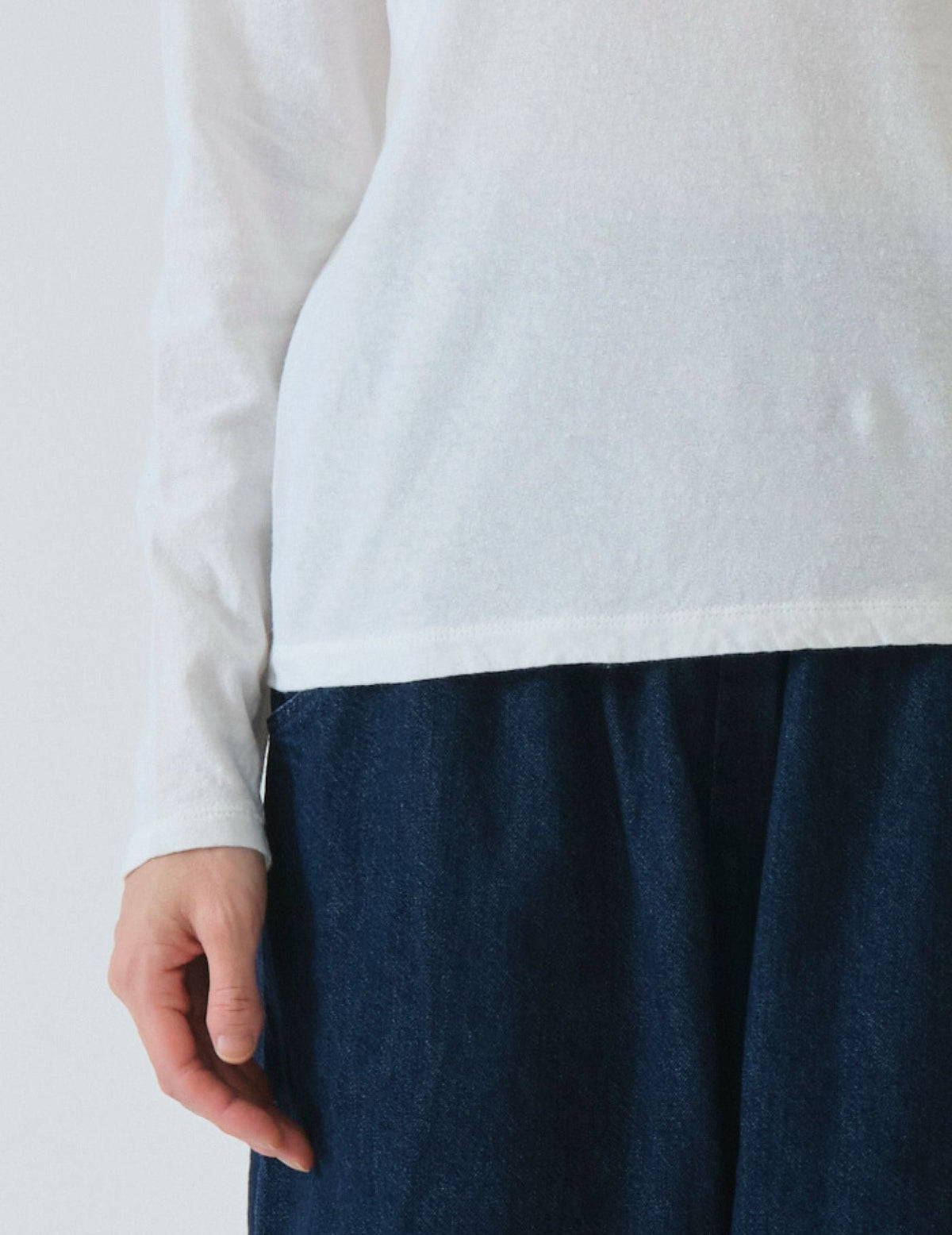 綿麻天竺 インナー長袖Tシャツ