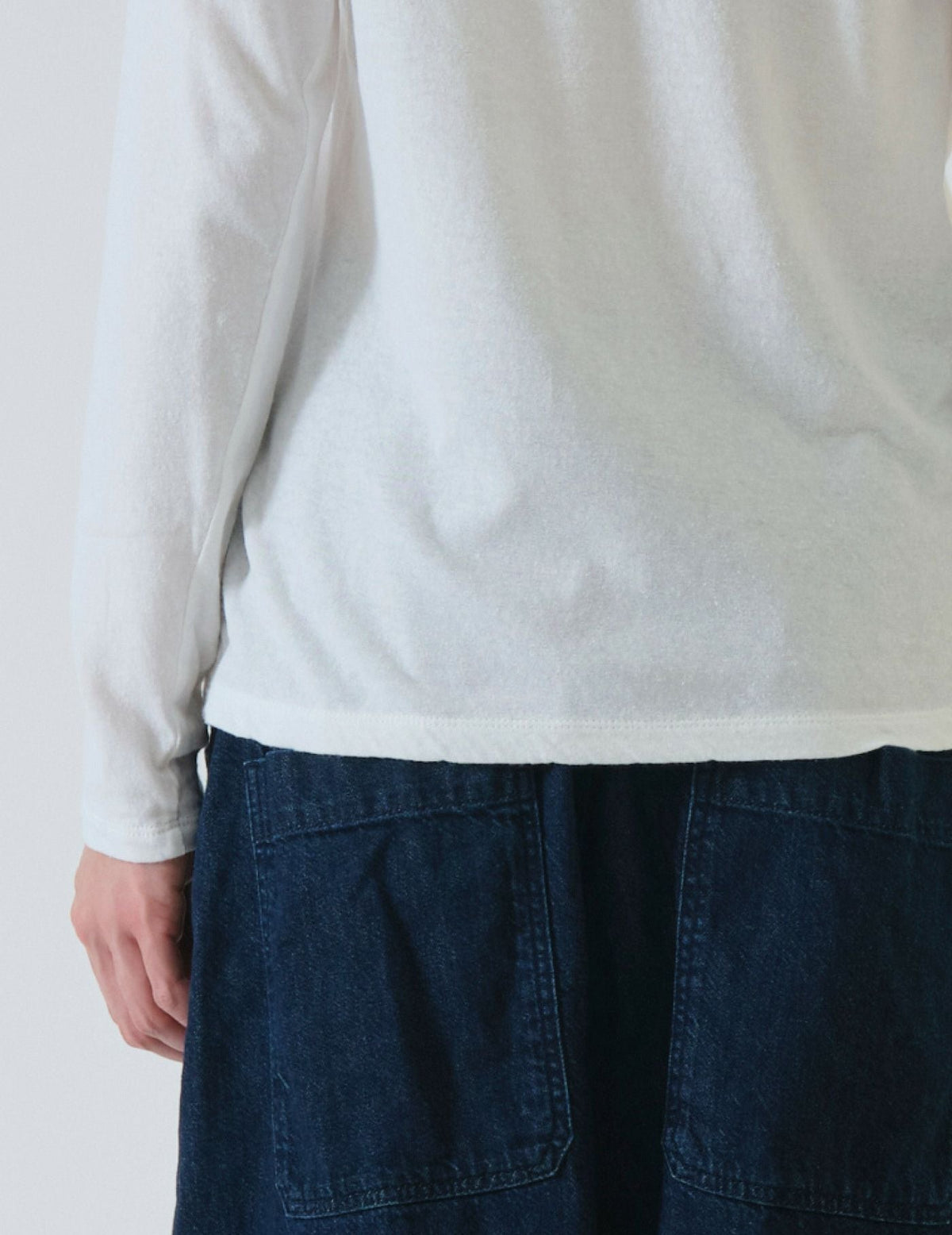 綿麻天竺 インナー長袖Tシャツ