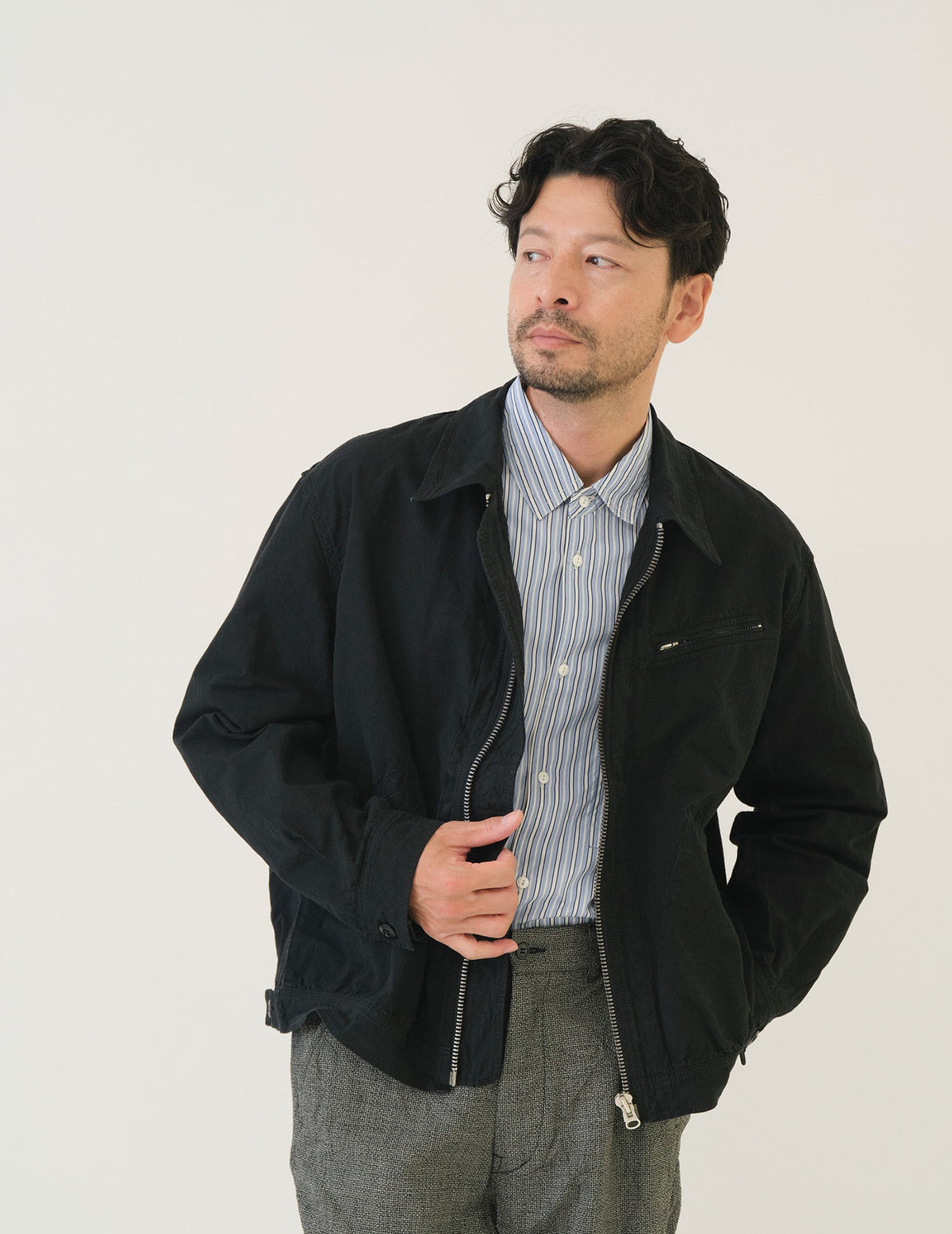 THOMAS MAISONストライプー半袖レギャラーカラーシャツ