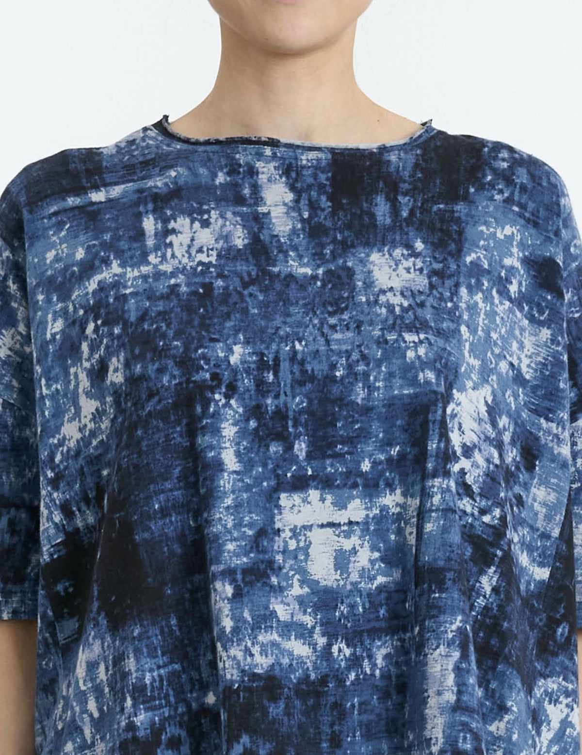 プリント綿麻天竺 プルオーバー