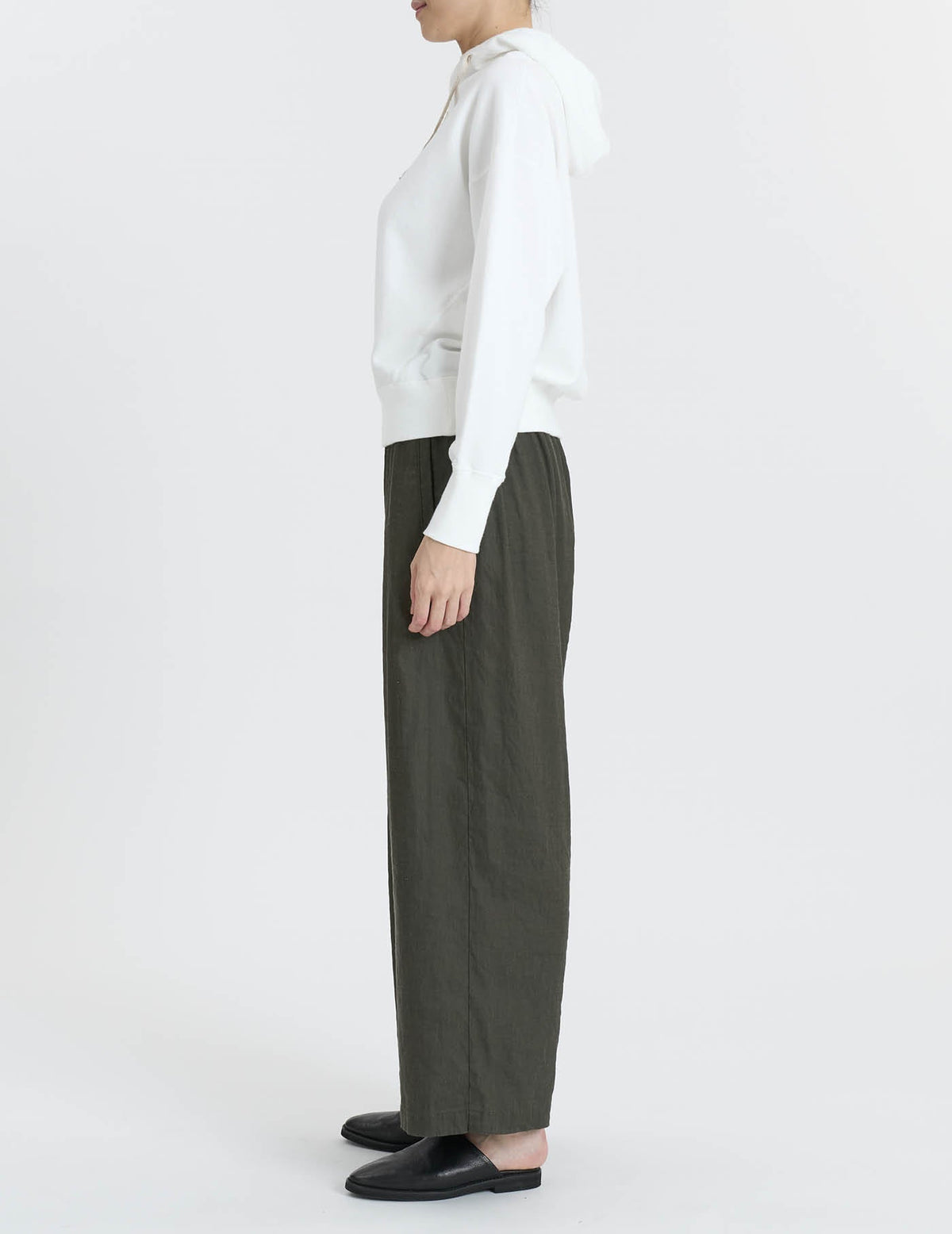 リネンレーヨンストレッチワイド パンツ
