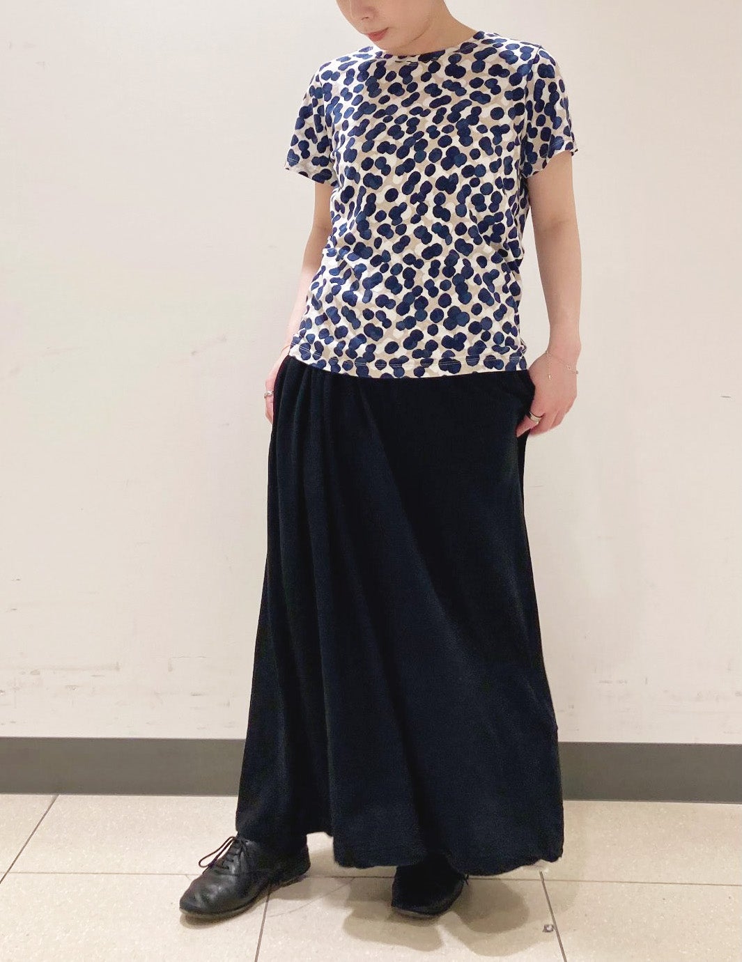 ラフィ天竺 dotプリント 半袖Tシャツ
