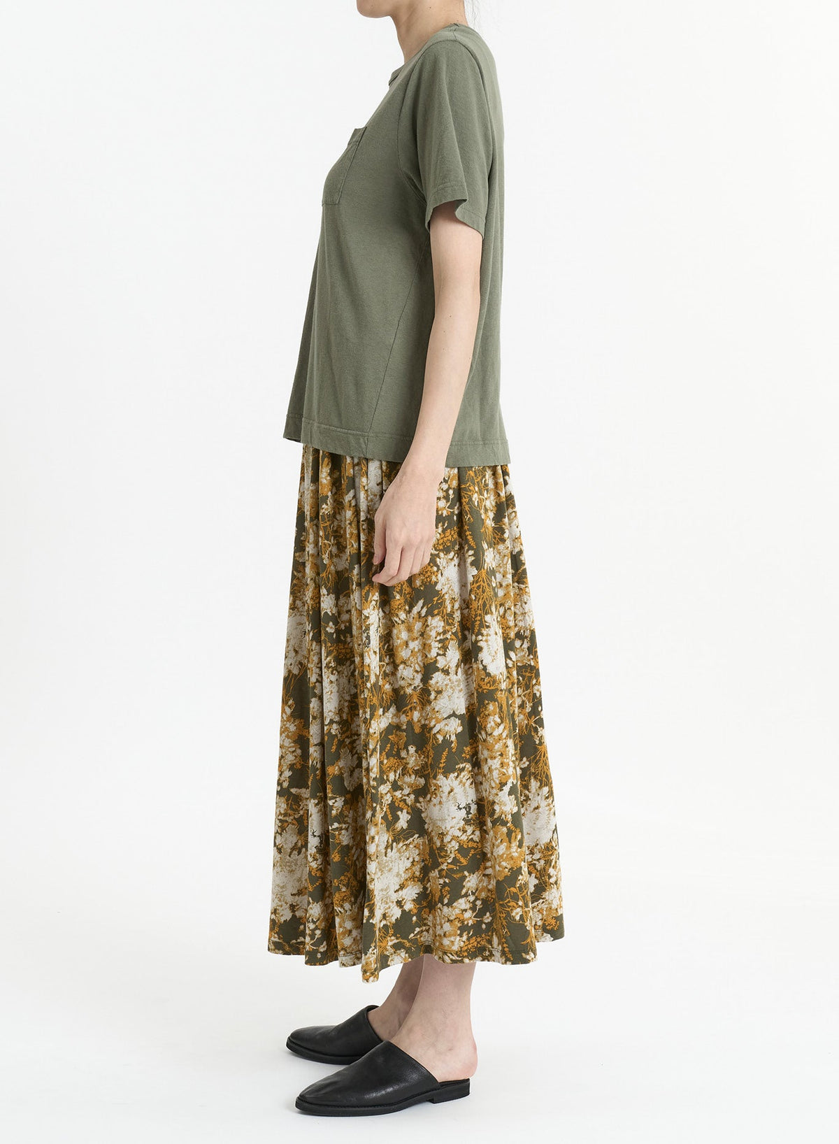 ボタニカル柄プリント スカート