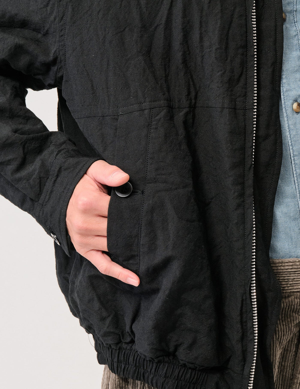 WO/LIワッシャーフロントZIPショートジャケット
