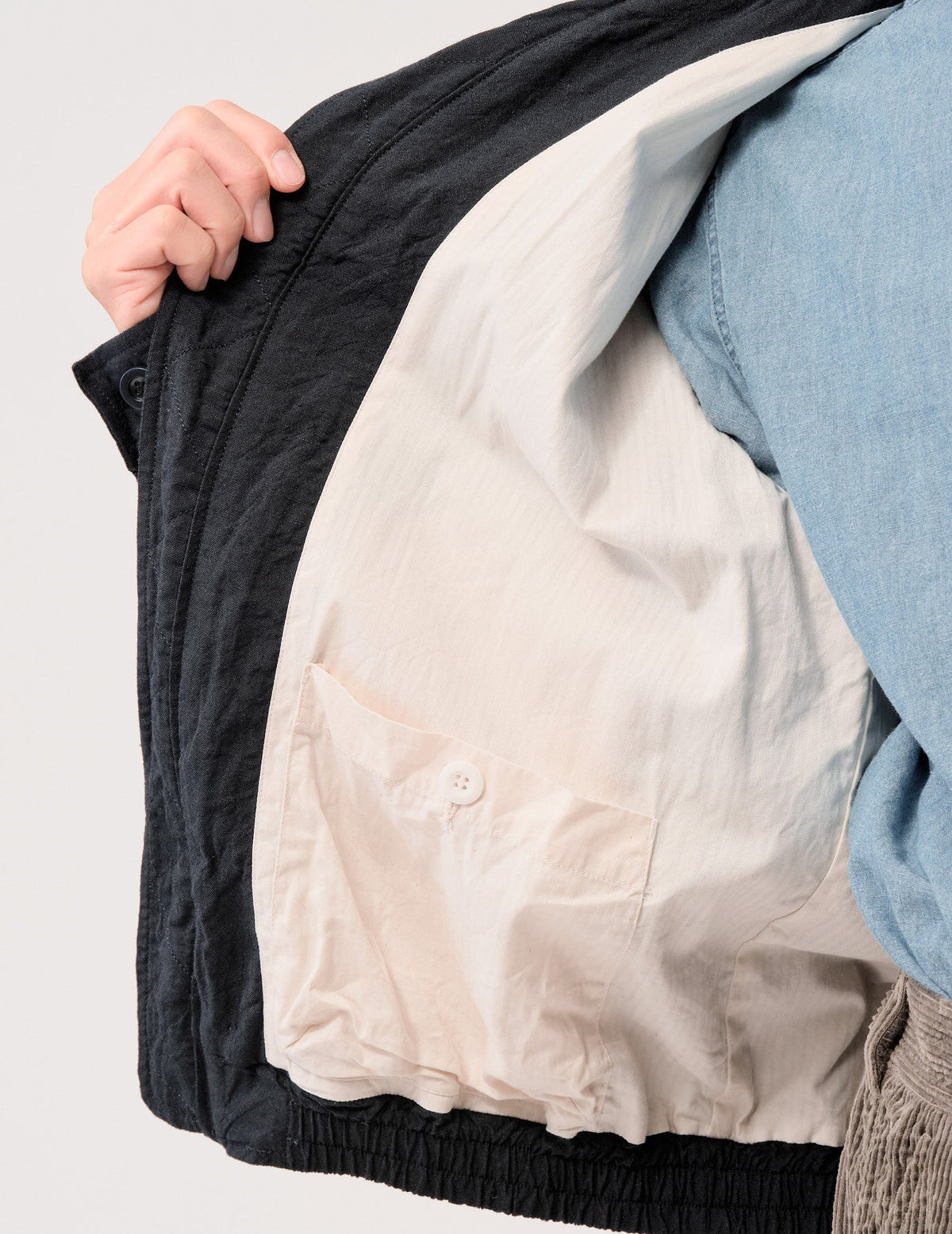 WO/LIワッシャーフロントZIPショートジャケット