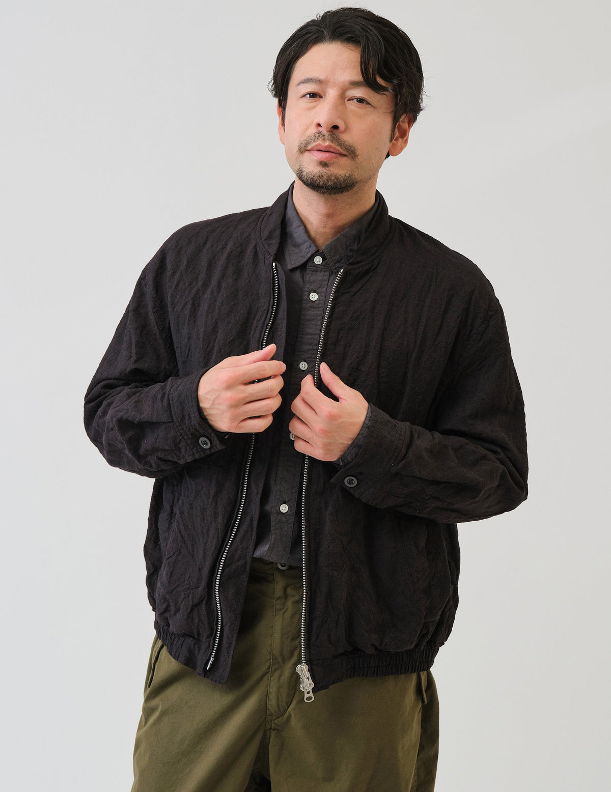 WO/LIワッシャーフロントZIPショートジャケット