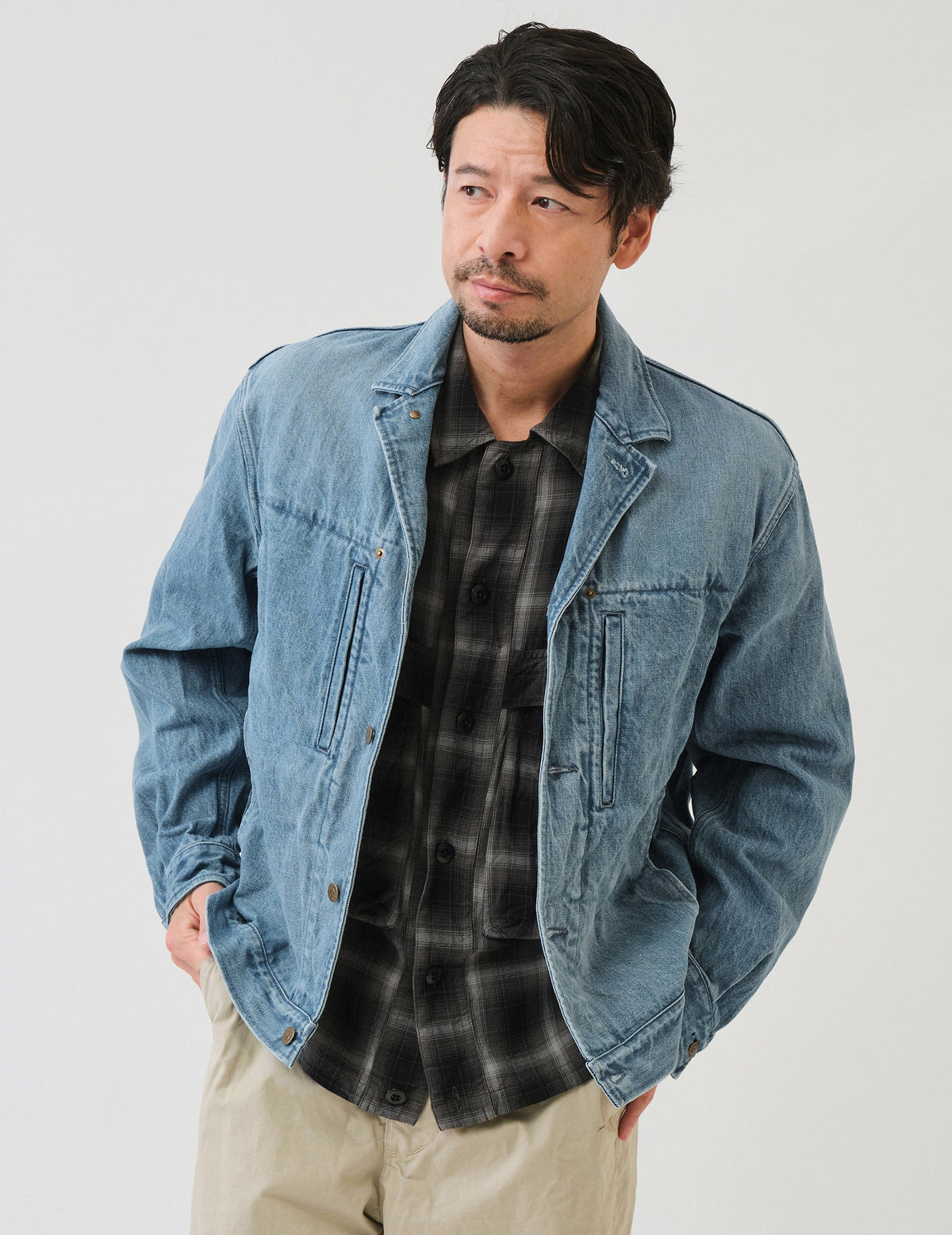 RAオンブレーチェックシャツジャケット
