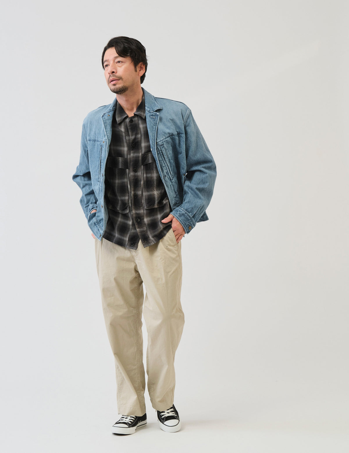 RAオンブレーチェックシャツジャケット