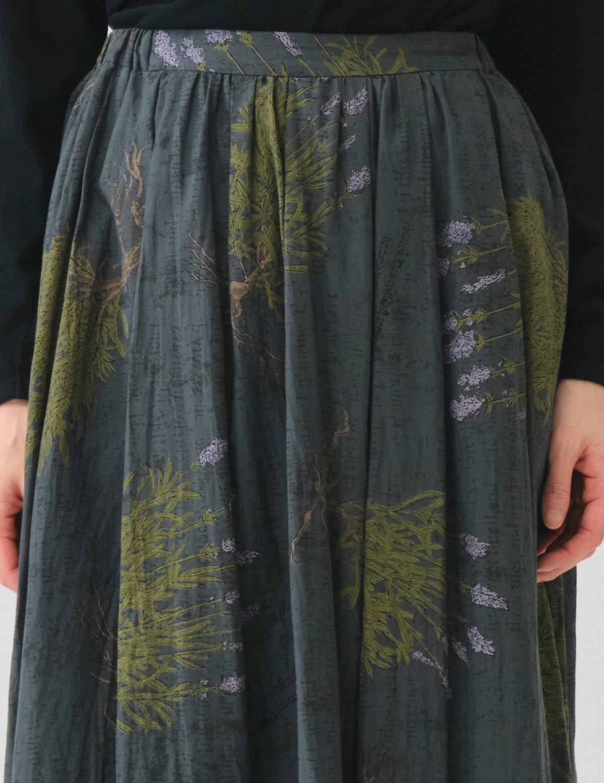 lavender print スカート