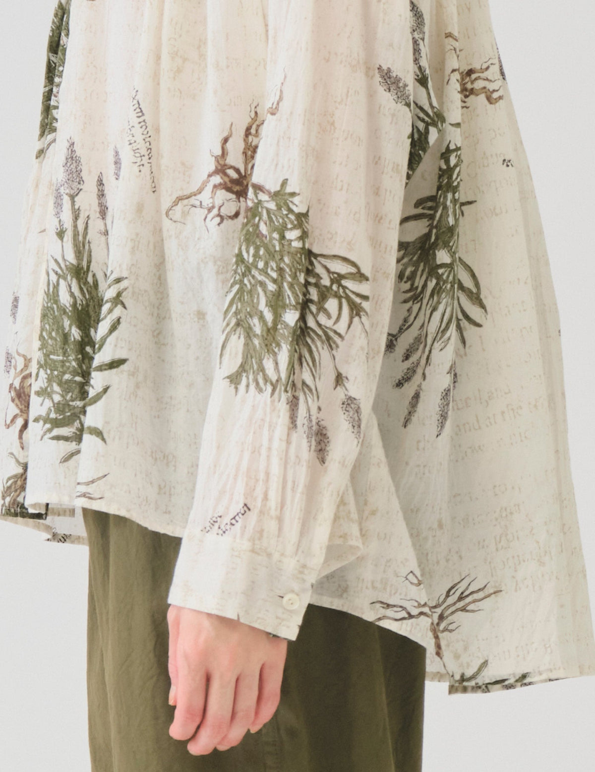 lavender print ブラウス