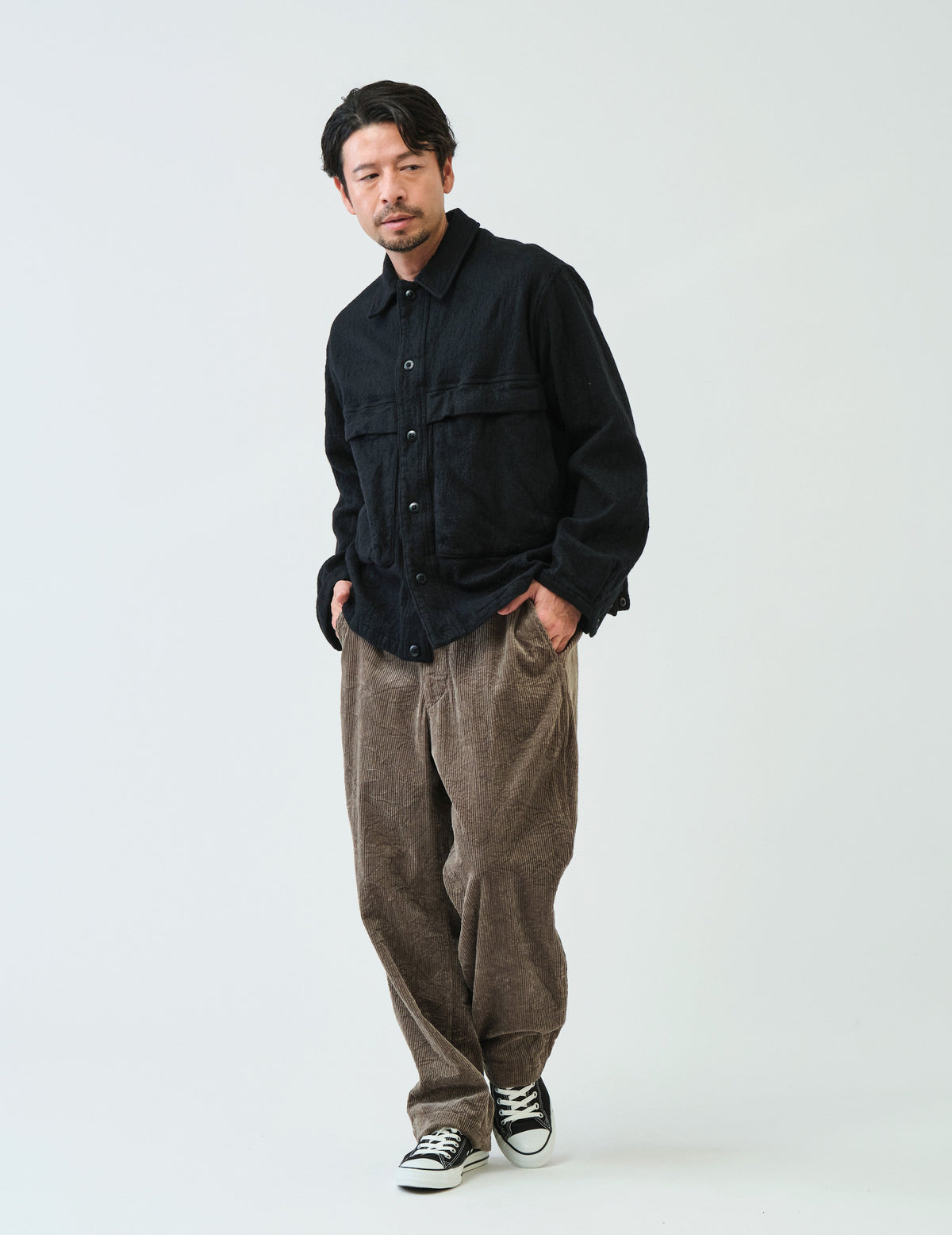 8wコーディロイキャッチワッシャーワイドワークパンツ