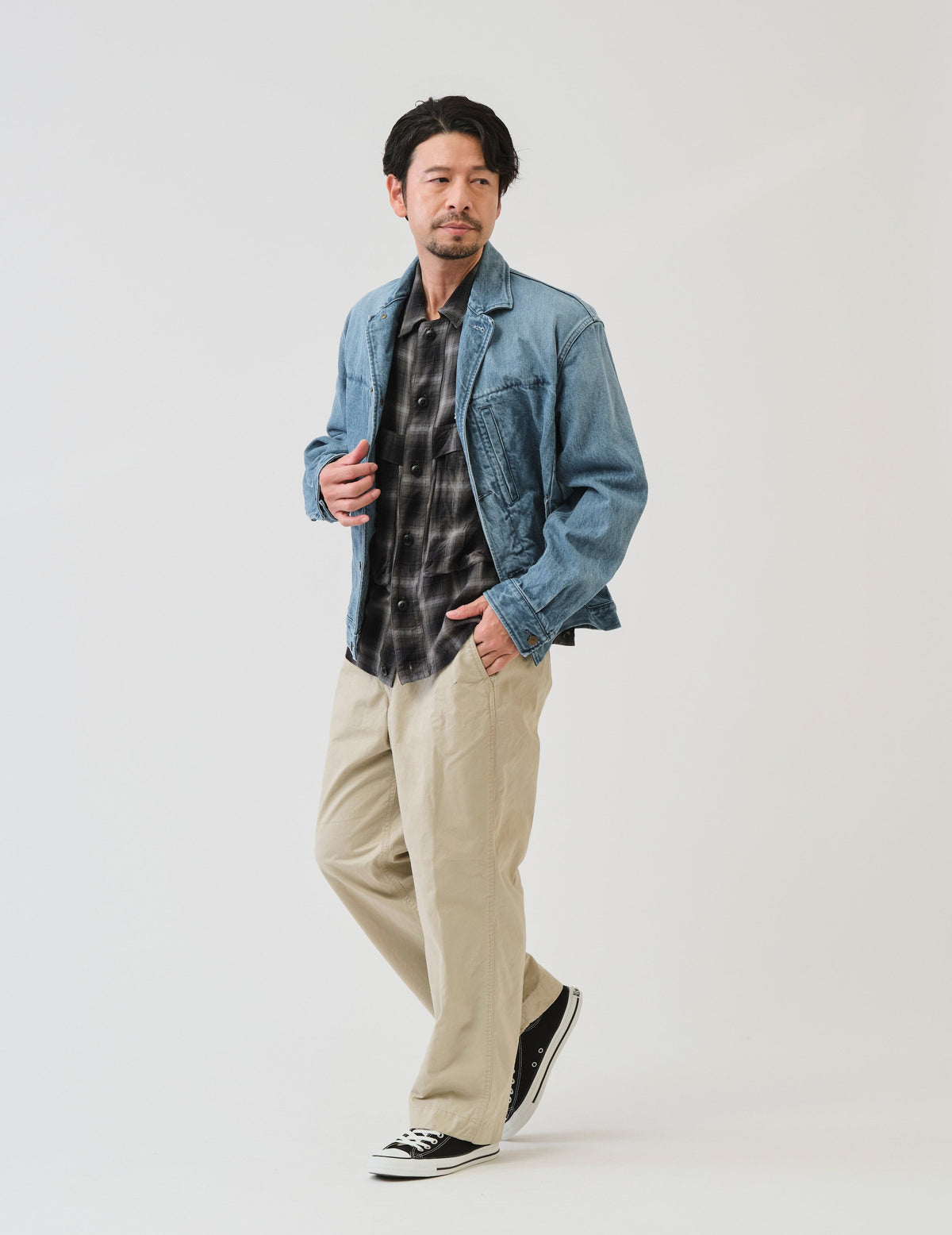 13ozムラ糸デニムF-1タイプショートジャケット