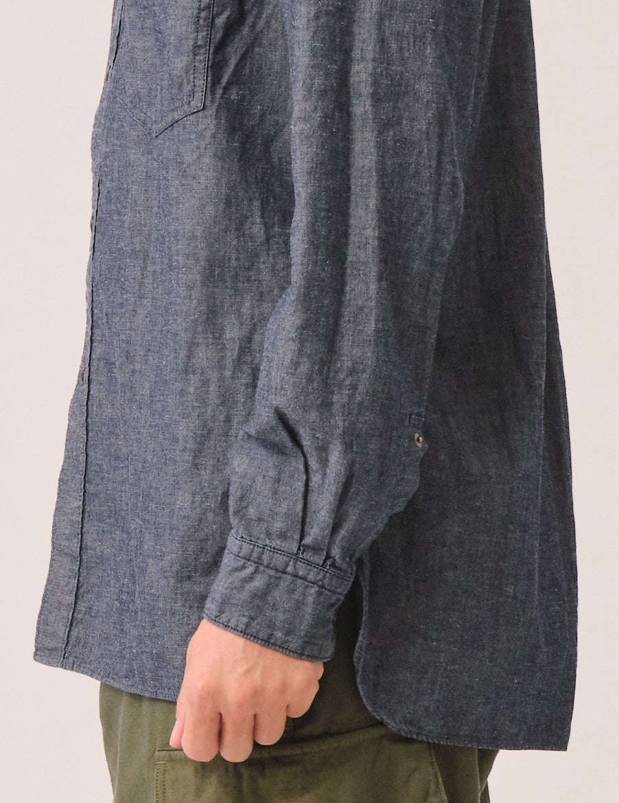 CO/LIインディゴシャンブレーショートBDカラーシャツ