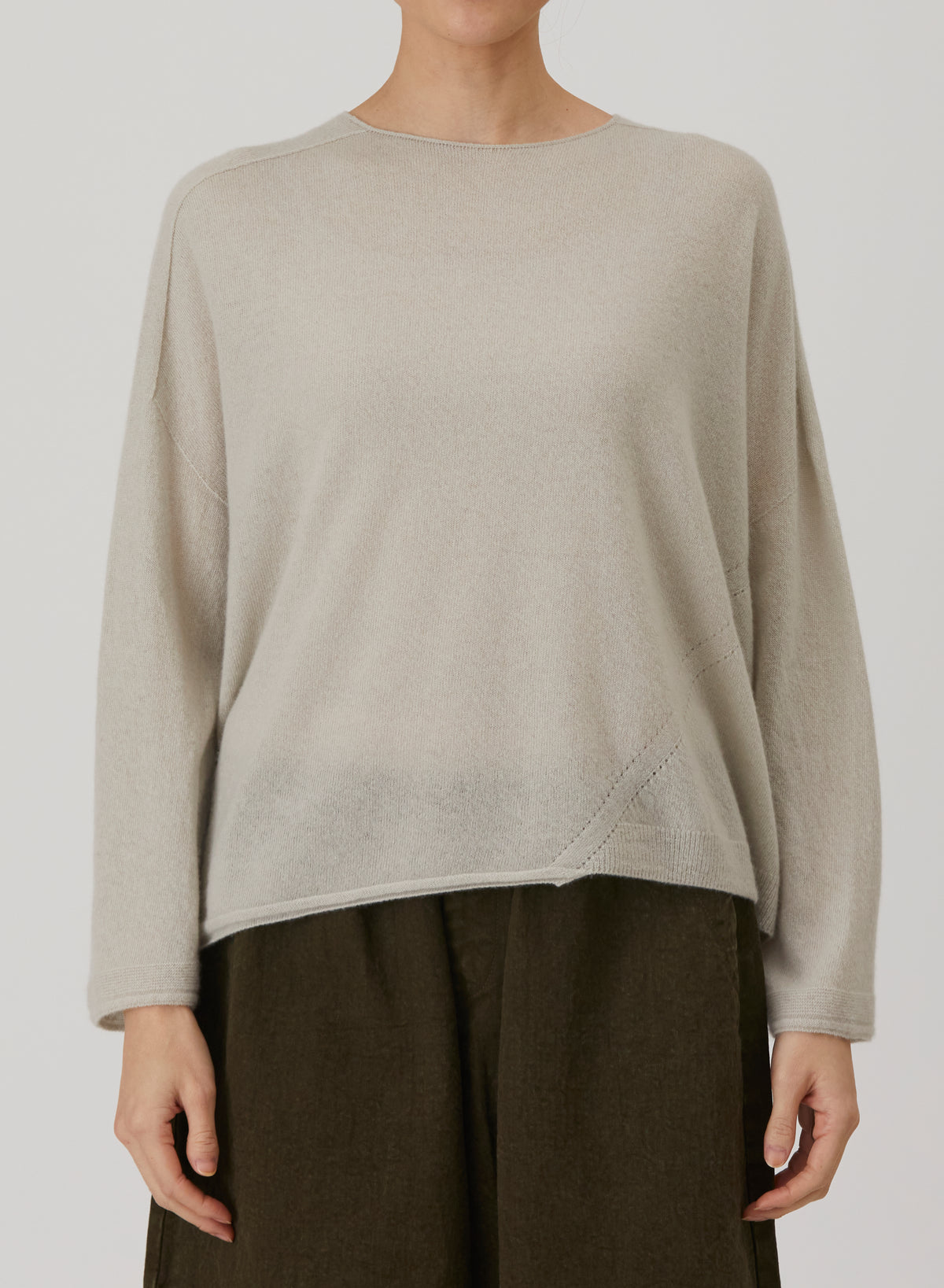 Pure Cashmere 100% Eyelet Pattern Square Pullover