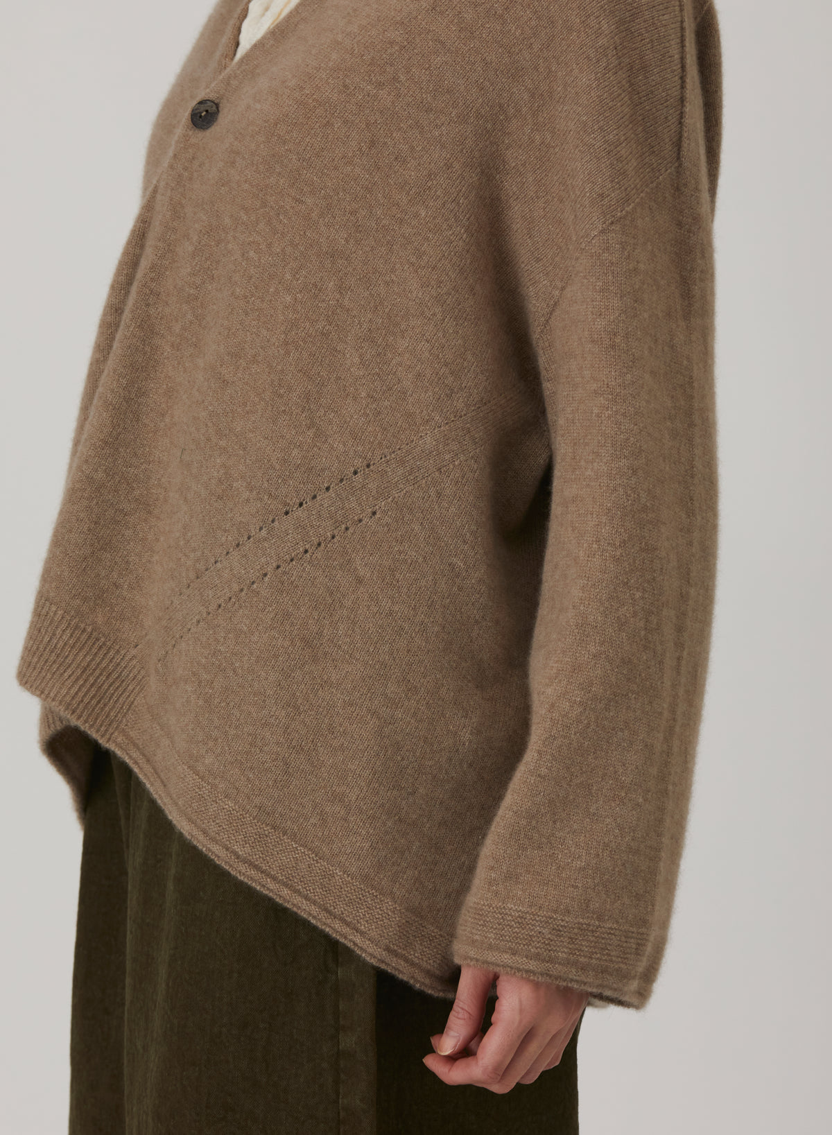Pure Cashmere 100% Eyelet Square Cardigan