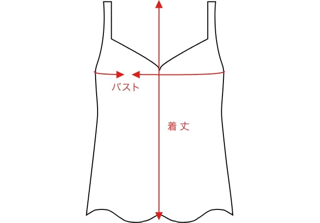 キャミソール サイズの測り方