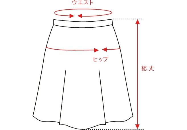 スカート サイズの測り方