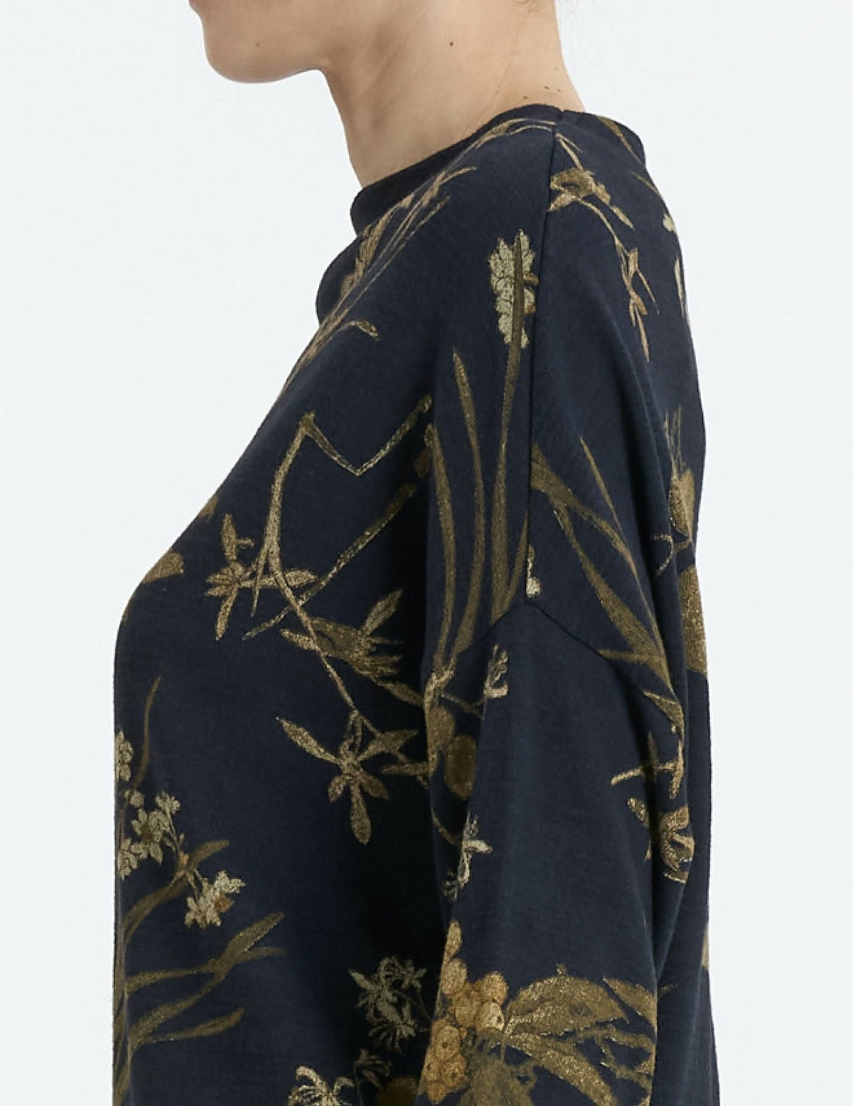Japonism flowerプリント・ナチュラルネップムラ天竺 プルオーバー