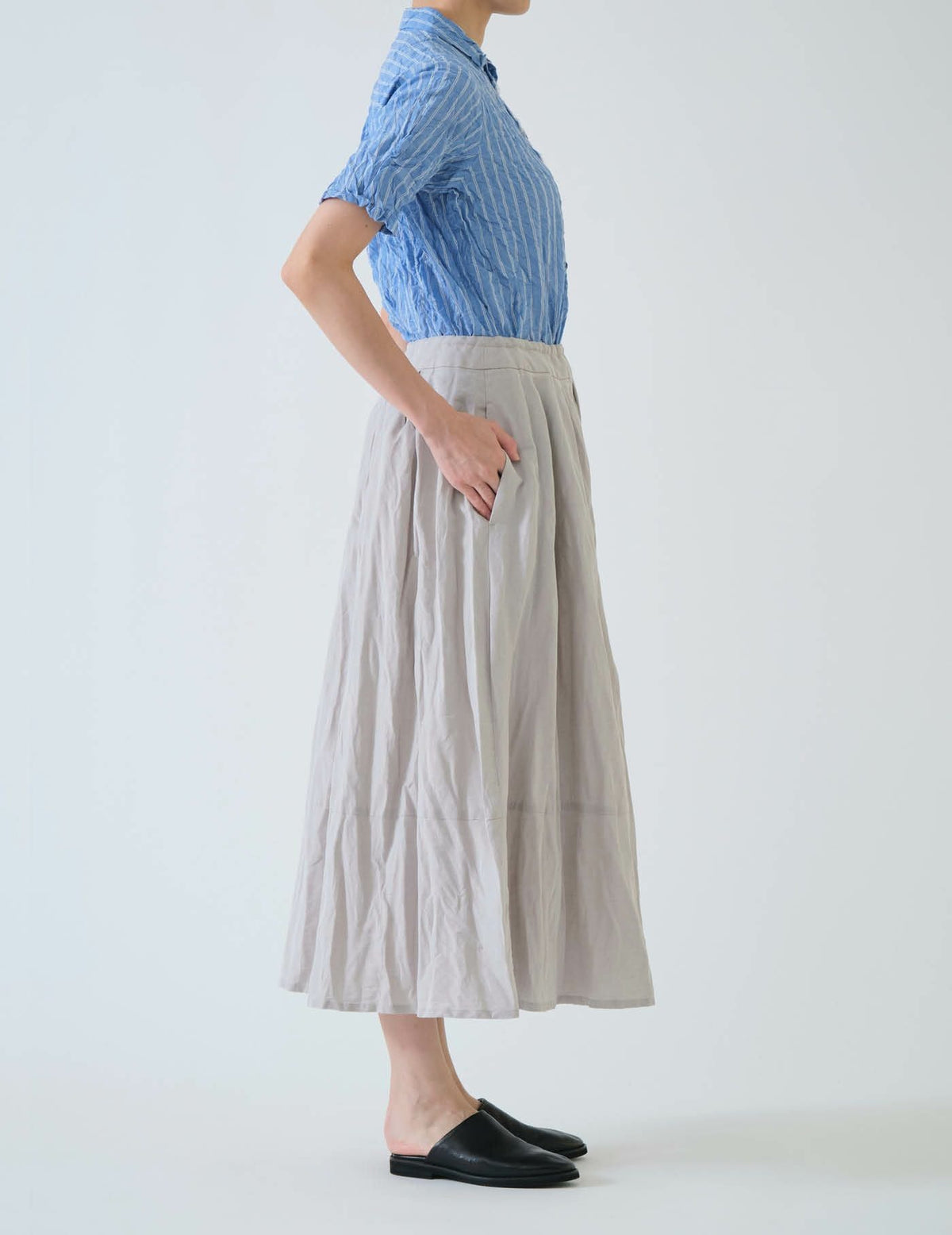 リネンコットン高密度 スカート