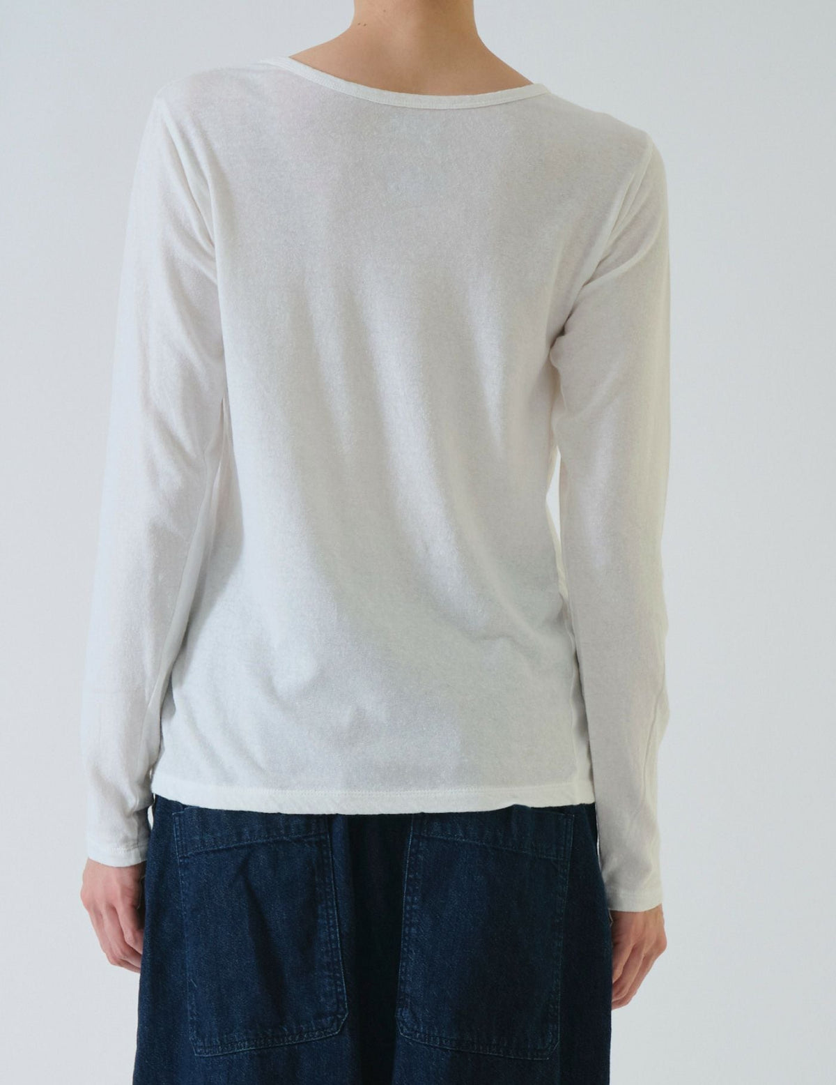 綿麻天竺 インナー長袖Tシャツ