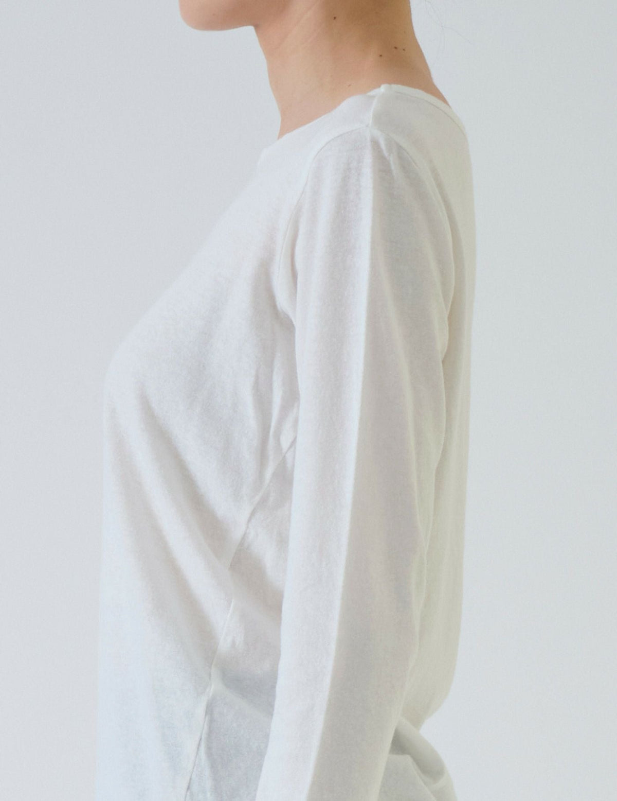 綿麻天竺 インナー長袖Tシャツ