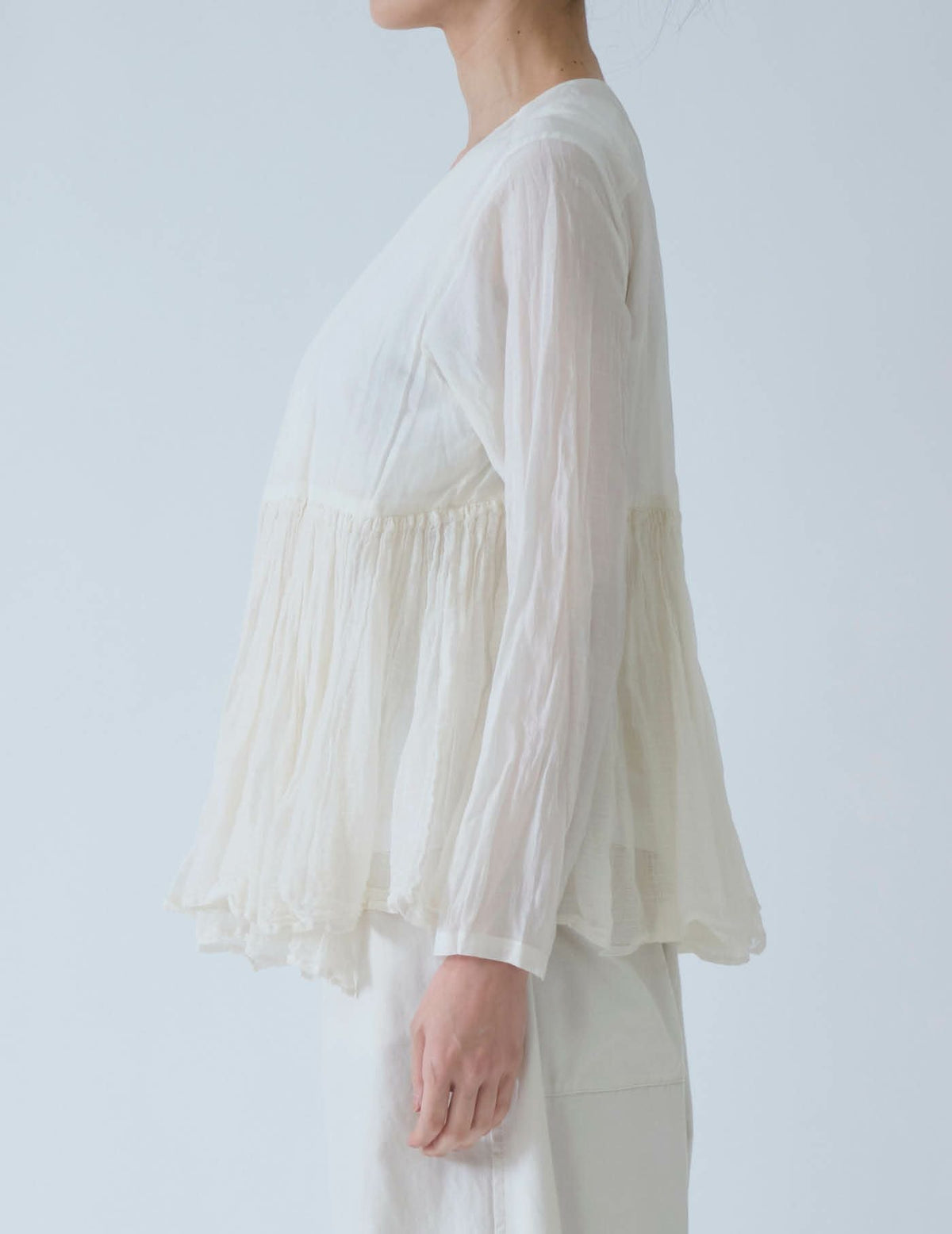 コットンシルクローン カシュクールブラウス