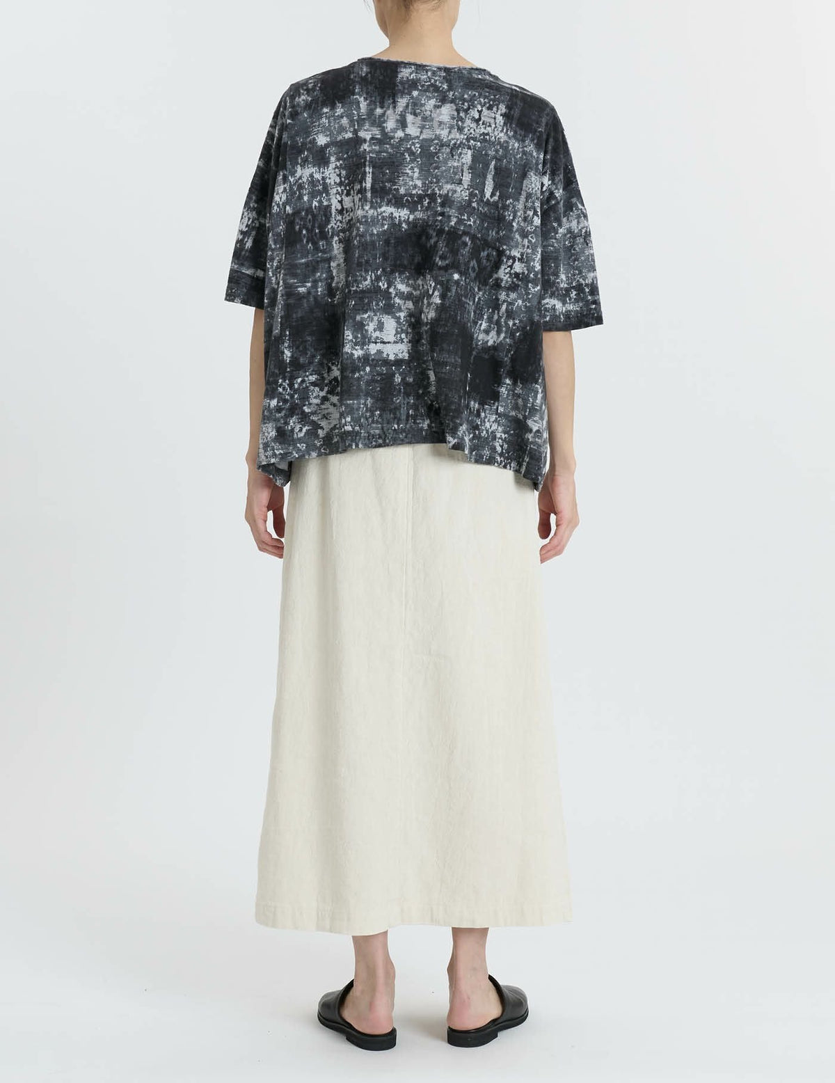 プリント綿麻天竺 プルオーバー