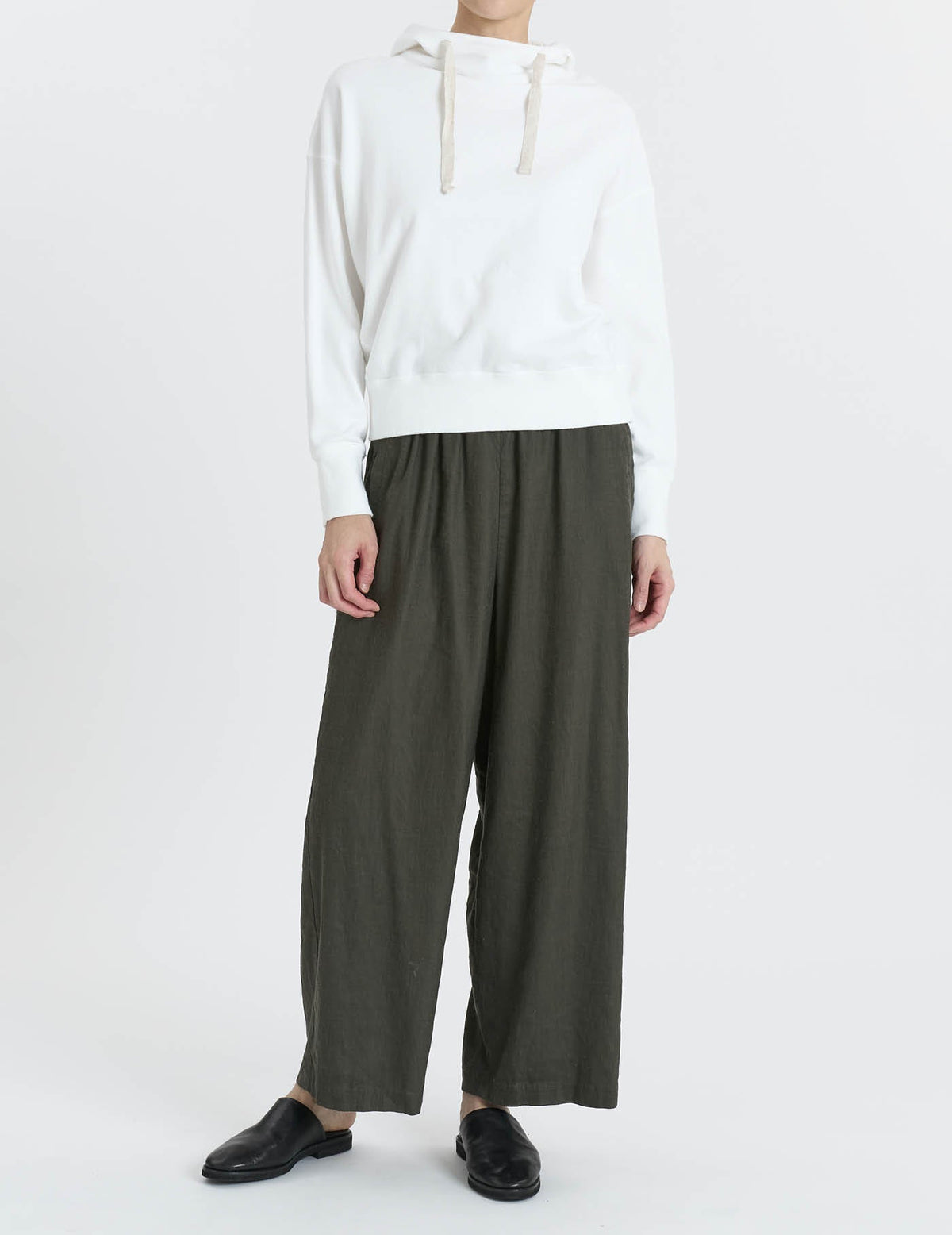 リネンレーヨンストレッチワイド パンツ