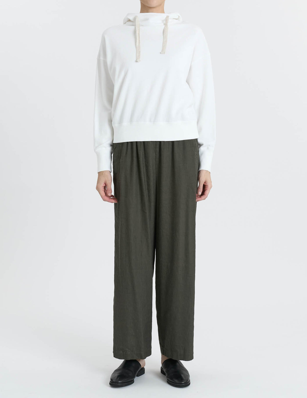 リネンレーヨンストレッチワイド パンツ