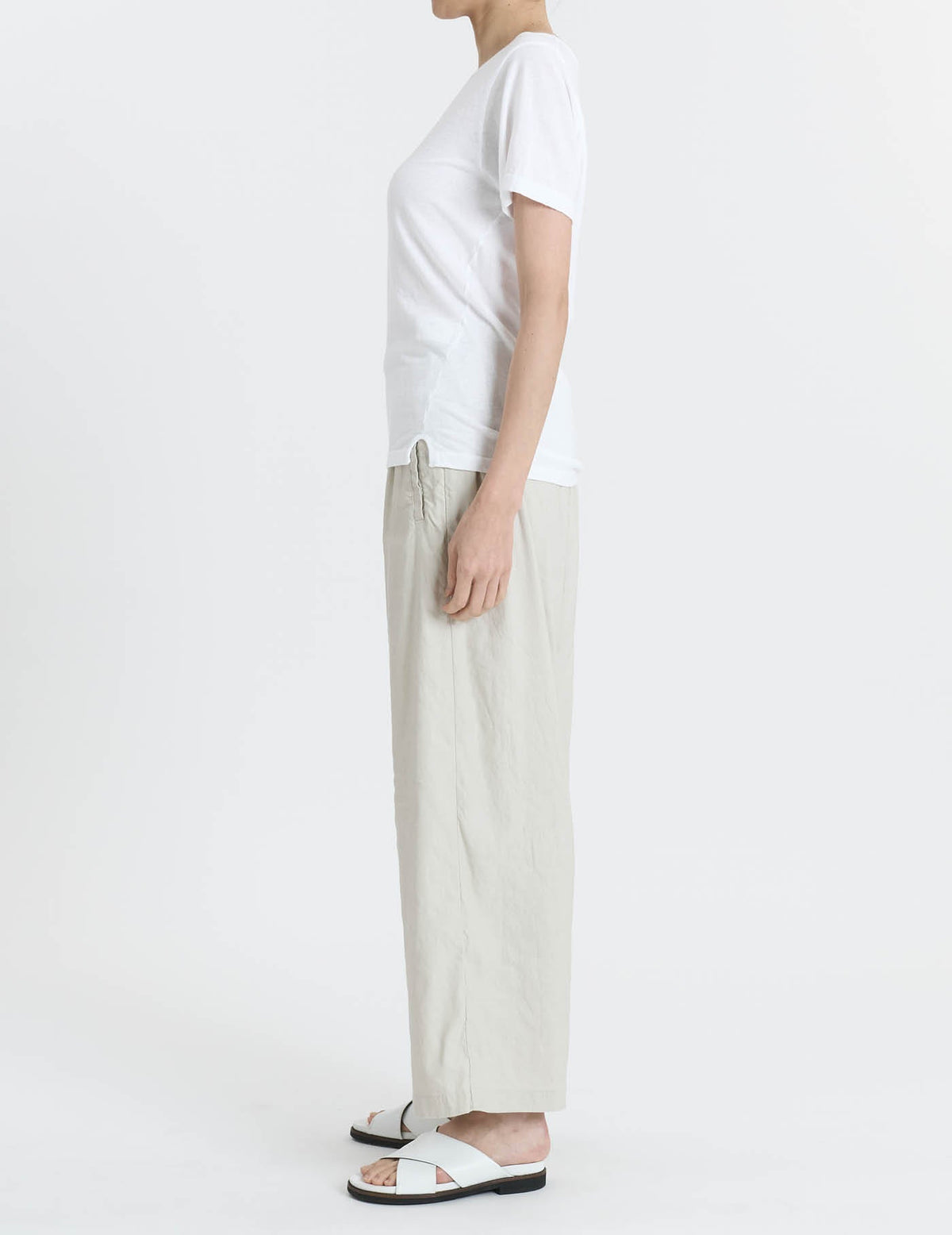 リネンレーヨンストレッチワイド パンツ