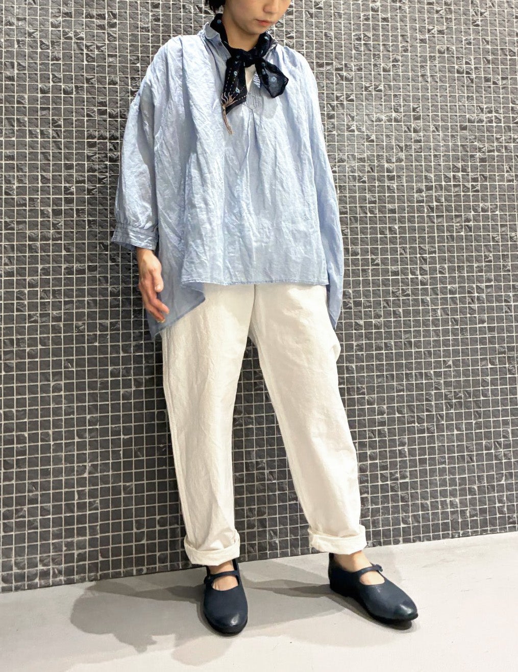 コットンリネンウェザー スリムパンツ