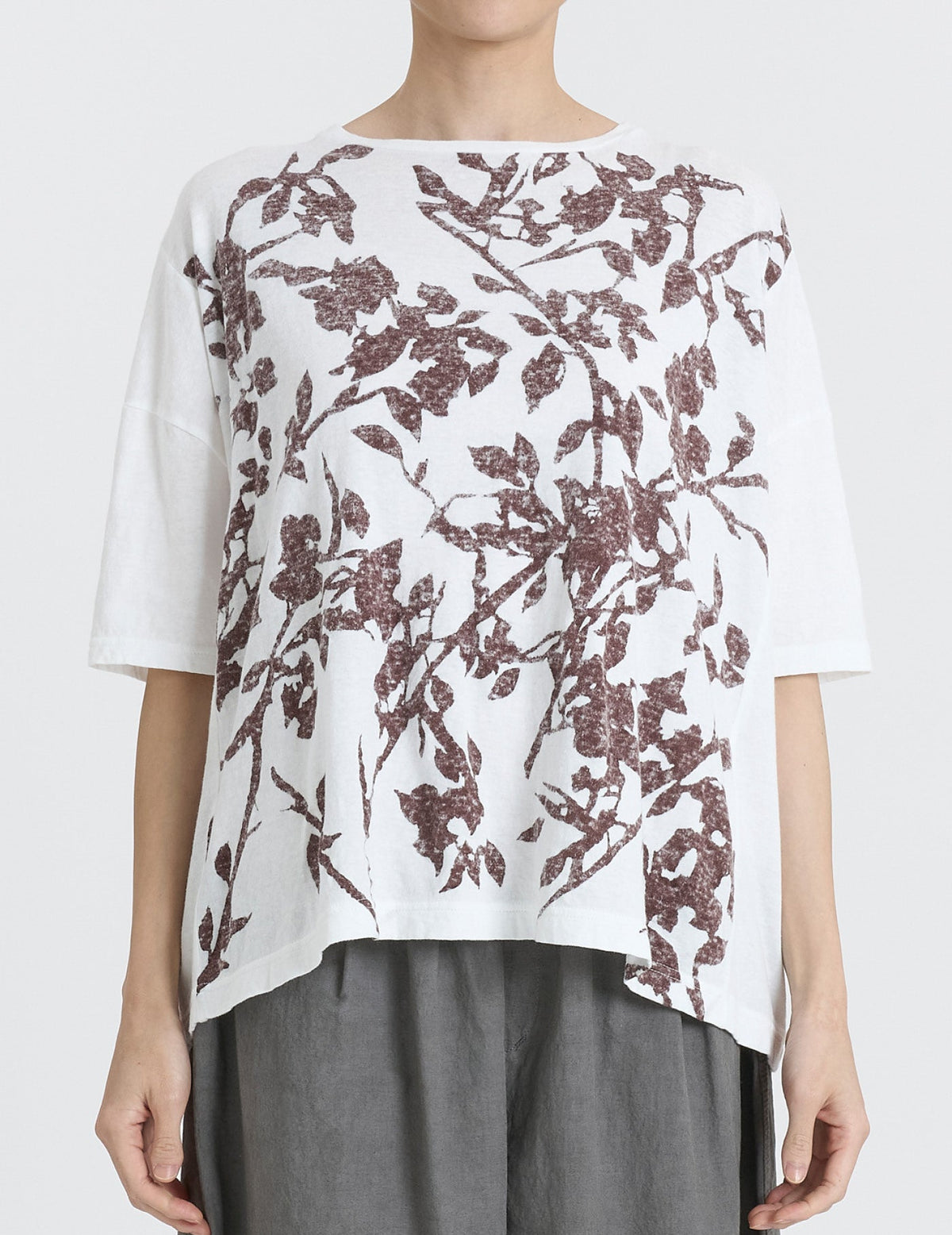 透かしプリント ワイドTシャツ