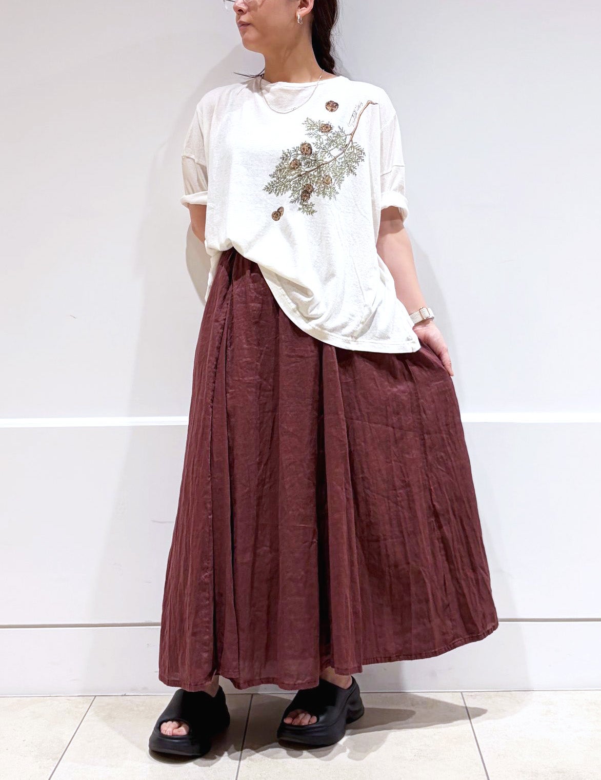 ラフィ＆MVS天竺 前身プリントワイドTシャツ