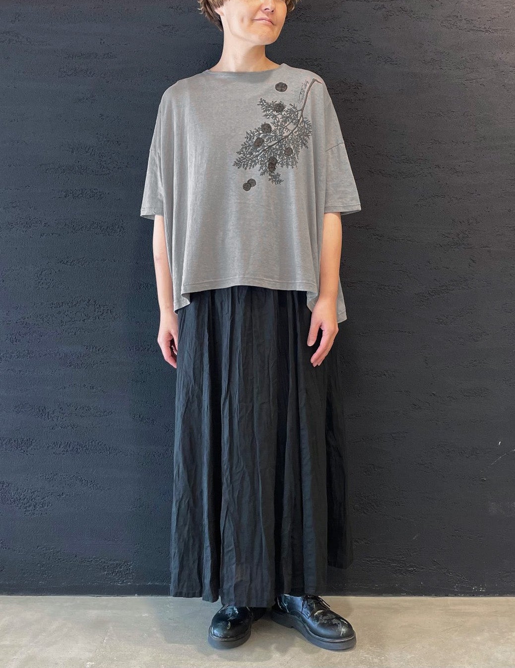 ラフィ＆MVS天竺 前身プリントワイドTシャツ