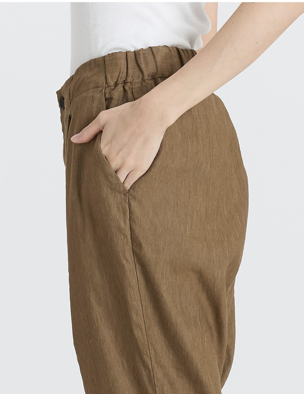リネンレーヨンストレッチ パンツ