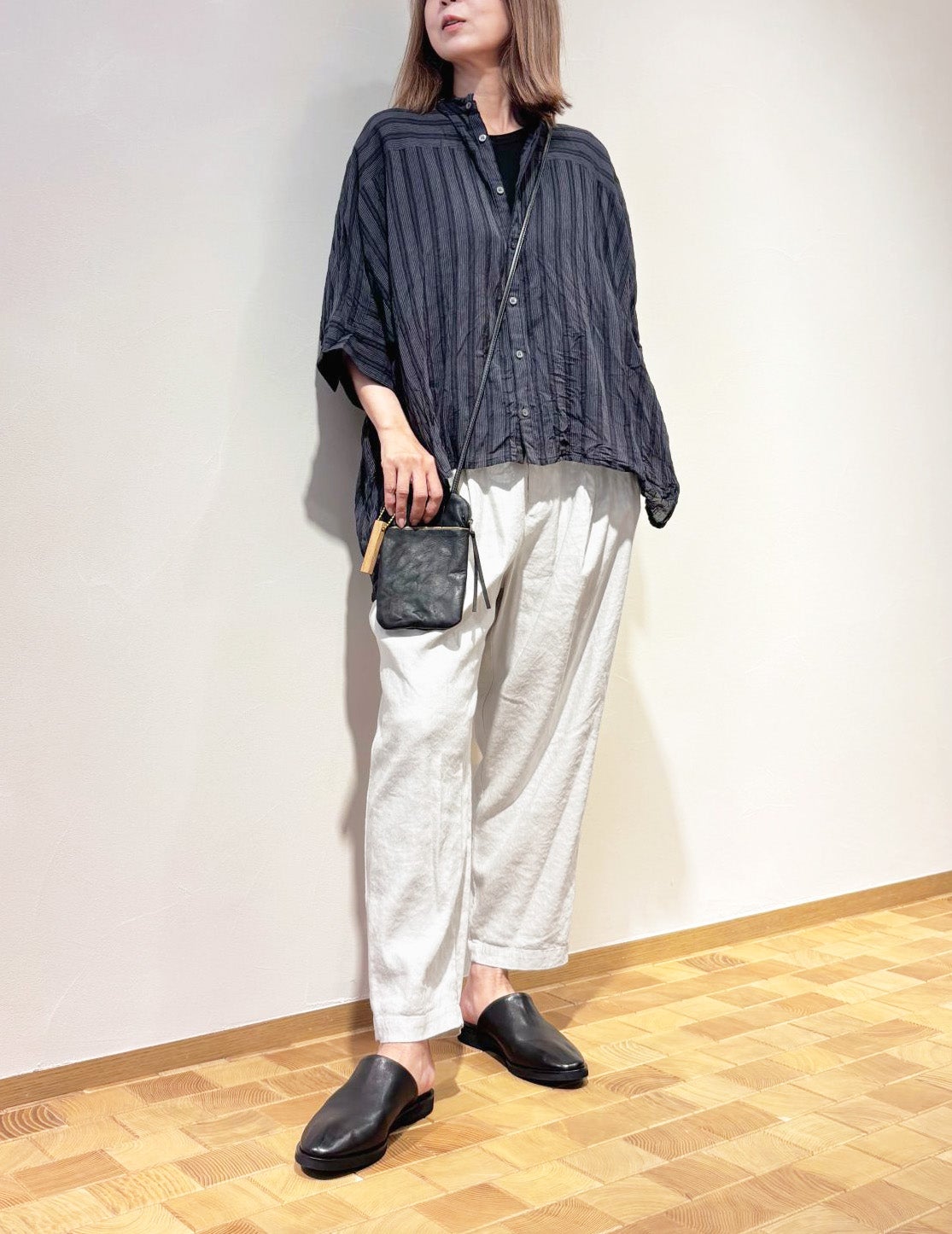 リネンレーヨンストレッチ パンツ