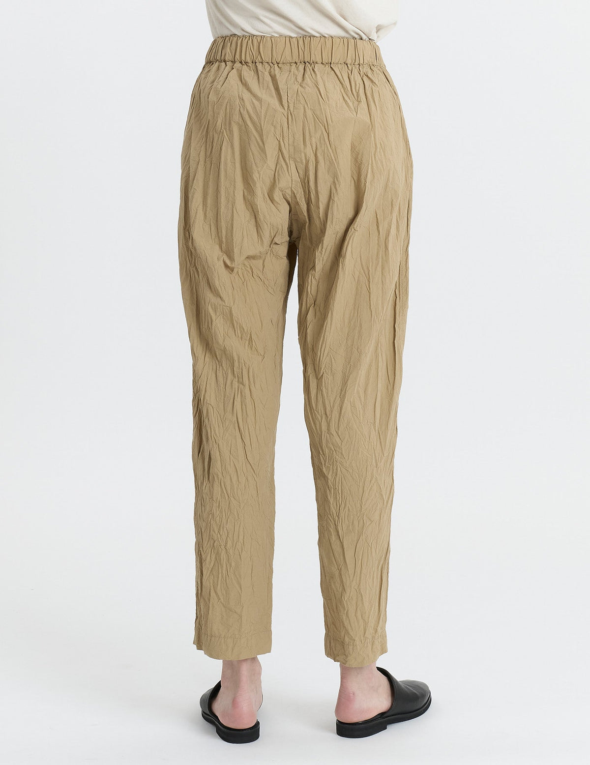 80タイプライターしわ加工 テーパードパンツ