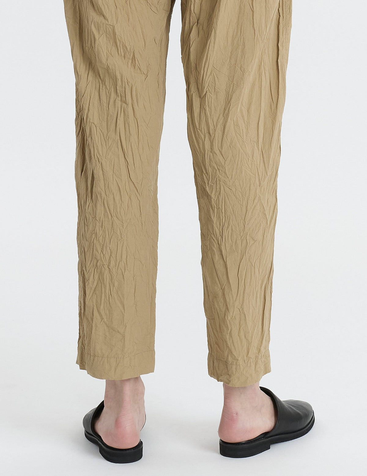 80タイプライターしわ加工 テーパードパンツ