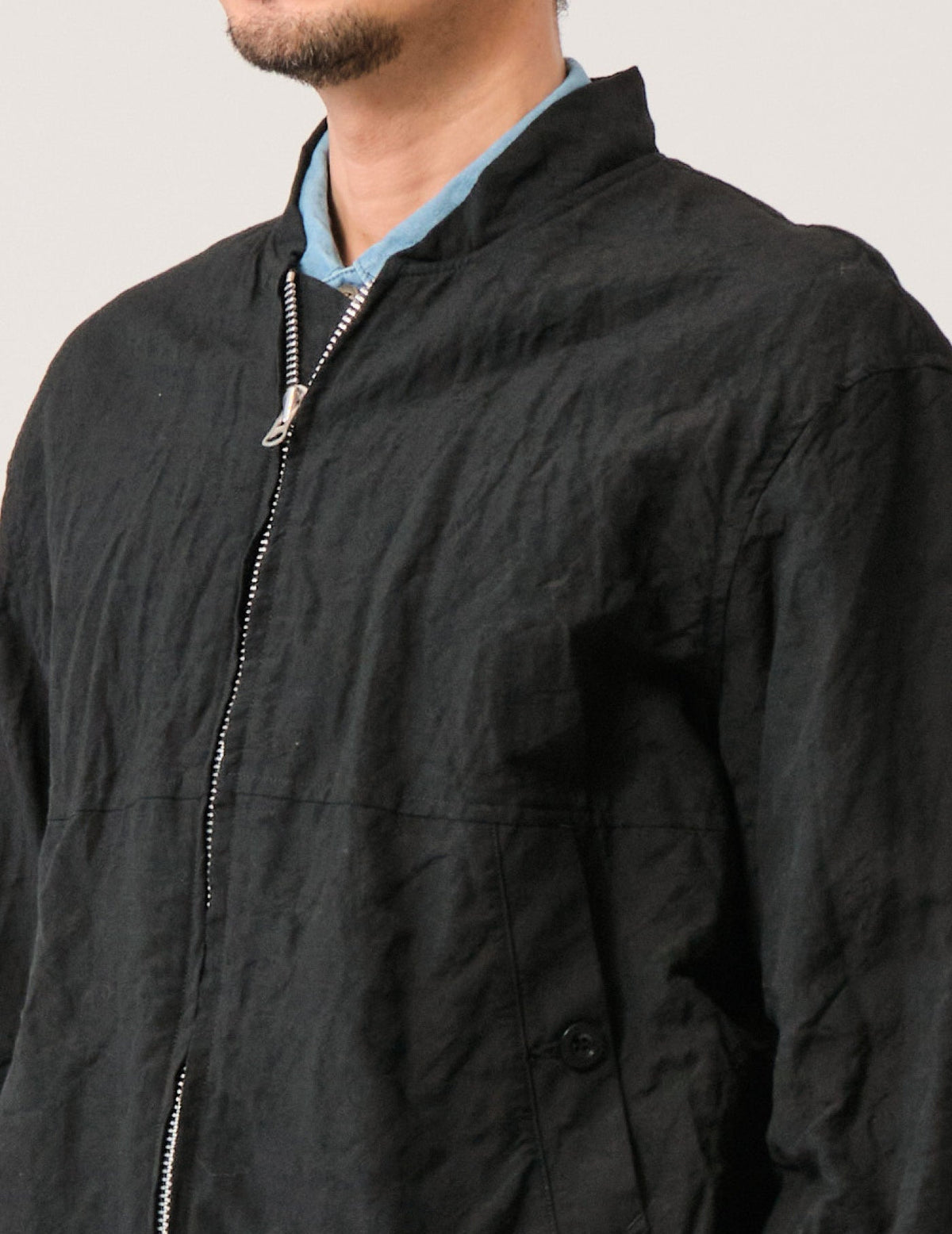 WO/LIワッシャーフロントZIPショートジャケット