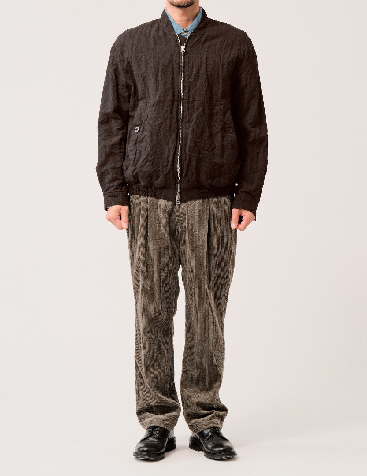 WO/LIワッシャーフロントZIPショートジャケット