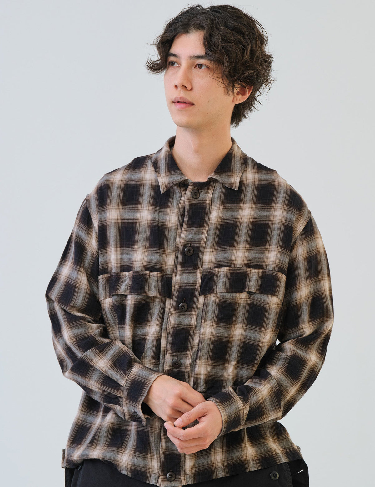 RAオンブレーチェックシャツジャケット