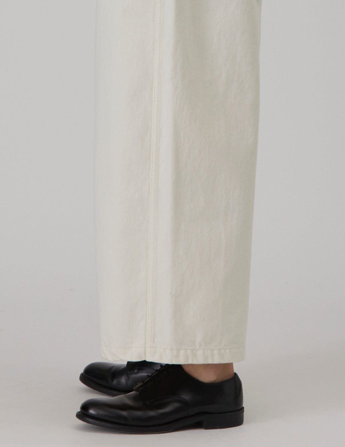 NATURAL SRUB DENIM クロップドワイドパンツ