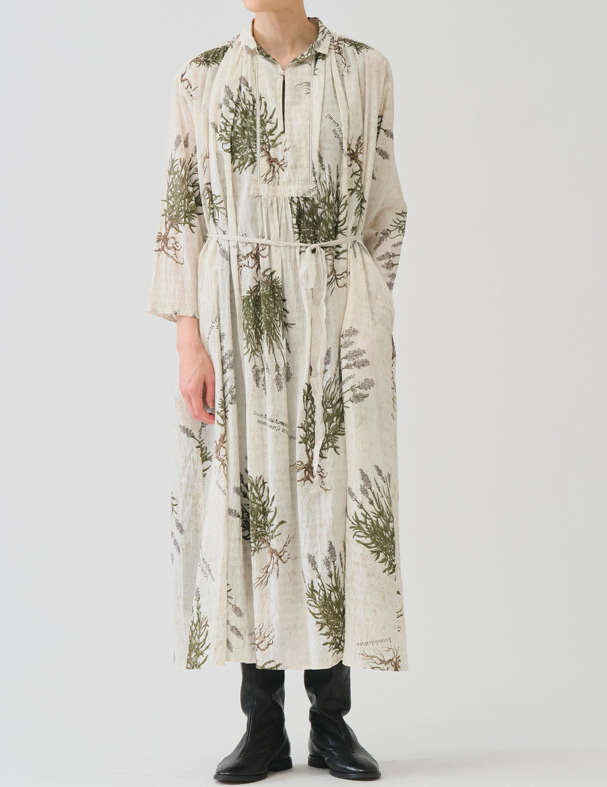 lavender print ワンピース