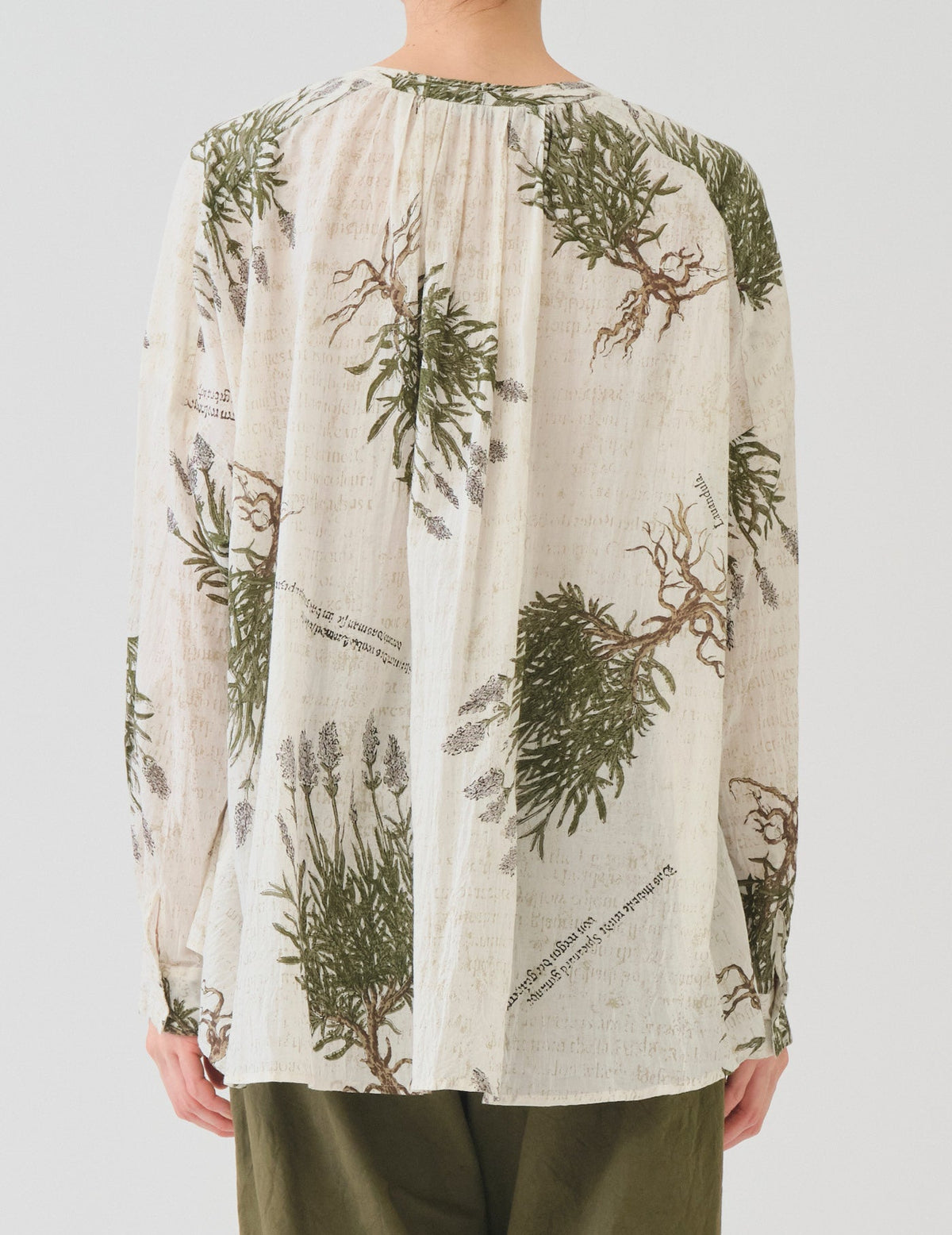 lavender print ブラウス