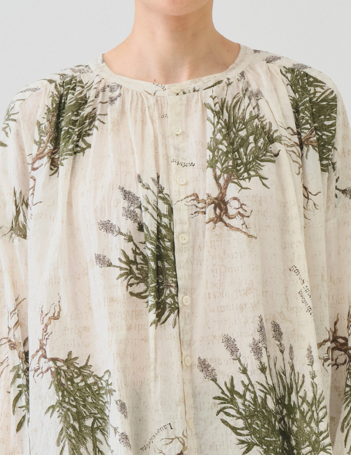 lavender print ブラウス