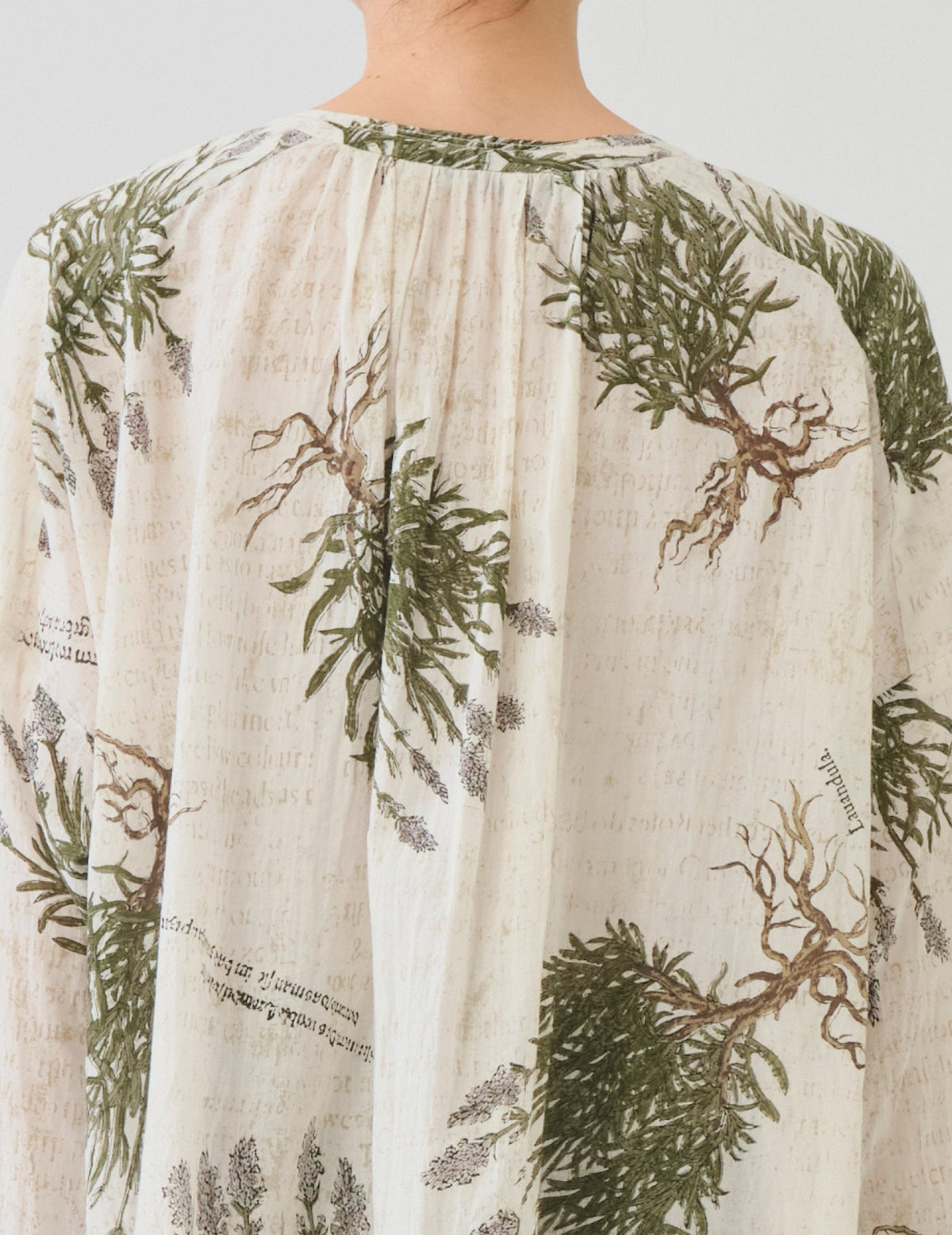 lavender print ブラウス