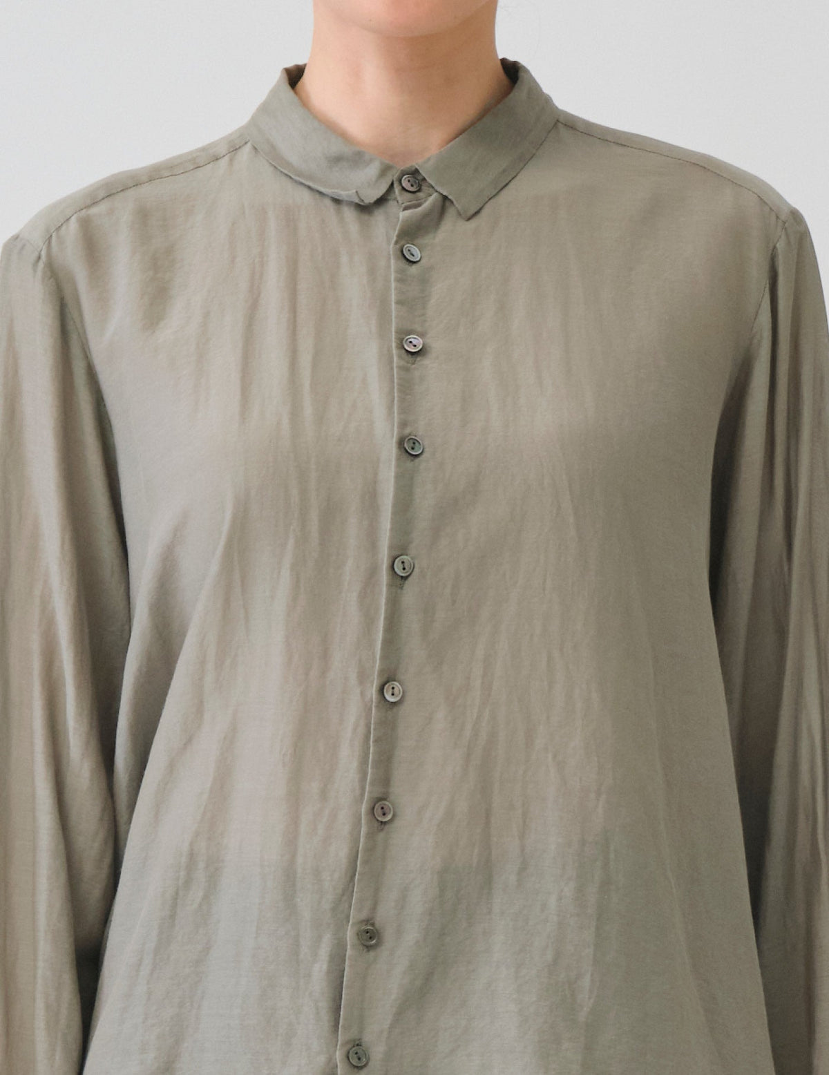 コットンシルクローン シャツブラウス